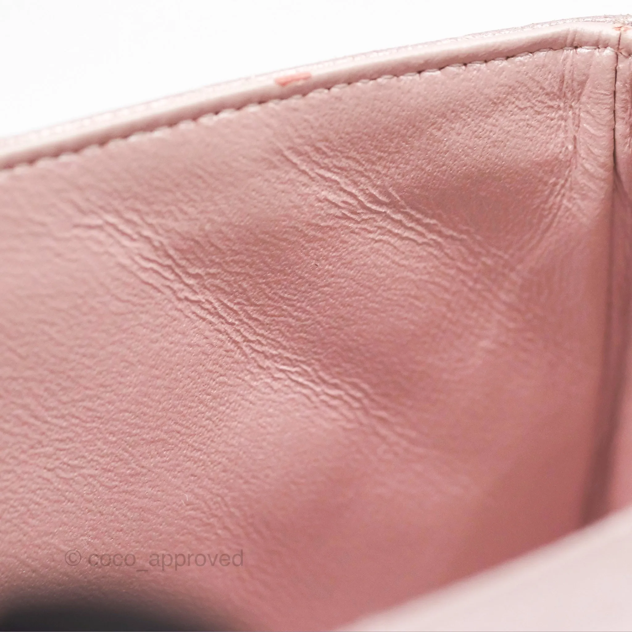 Chanel Mini Square Metallic Rose Gold Goatskin Gold Hardware 14B