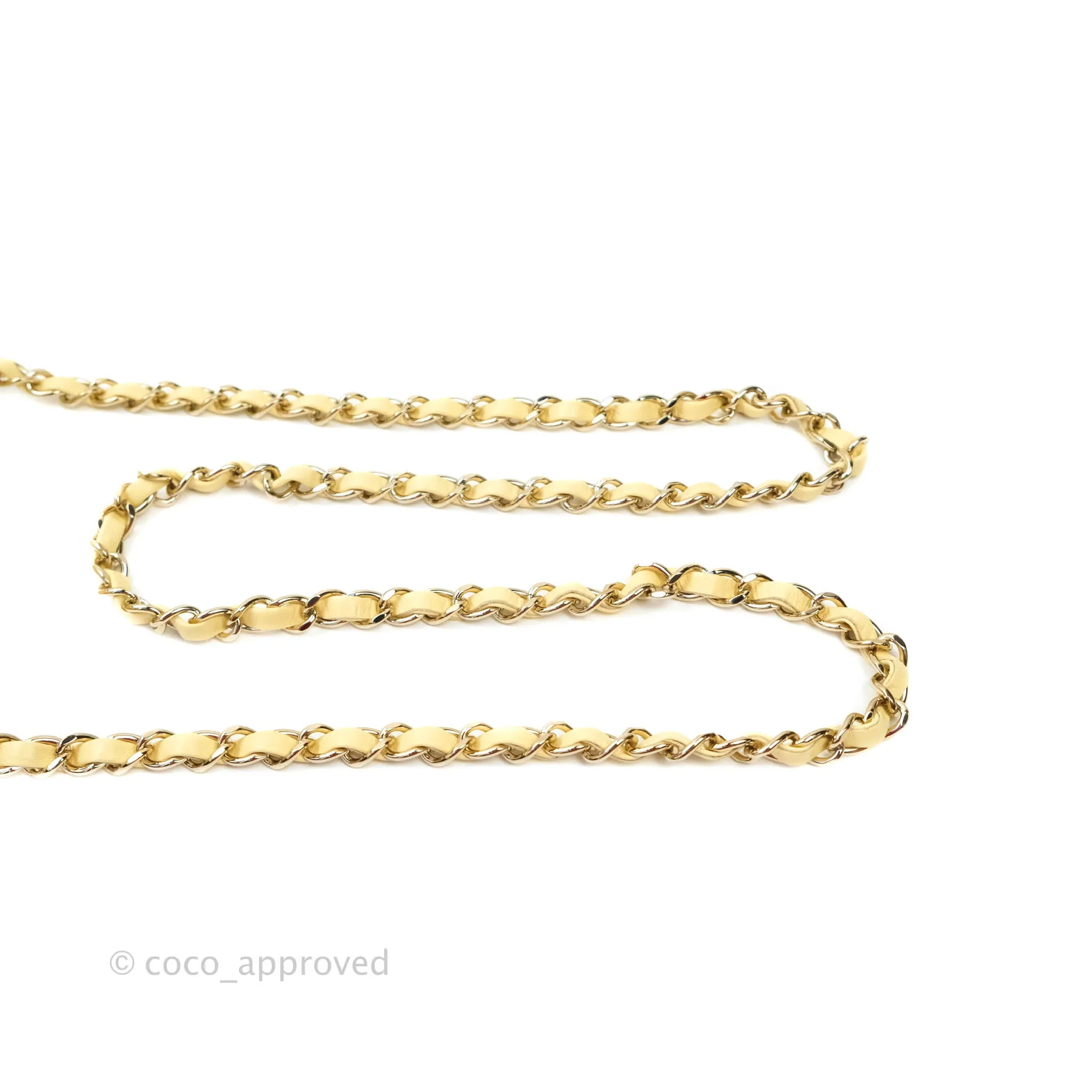 Chanel Mini Square Pale Yellow Lambskin Gold Hardware 21C