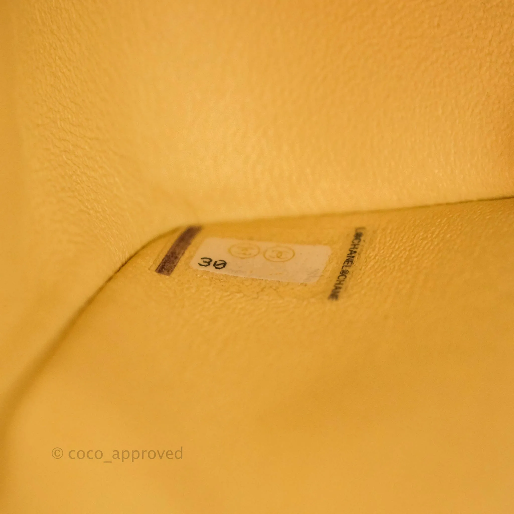 Chanel Mini Square Pale Yellow Lambskin Gold Hardware 21C