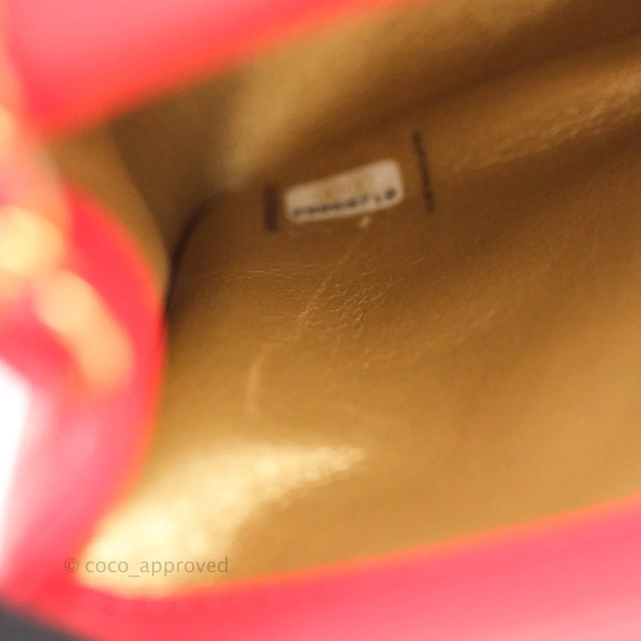 Chanel Mini Square Pearl Crush Quilted Red Lambskin Aged Gold Hardware