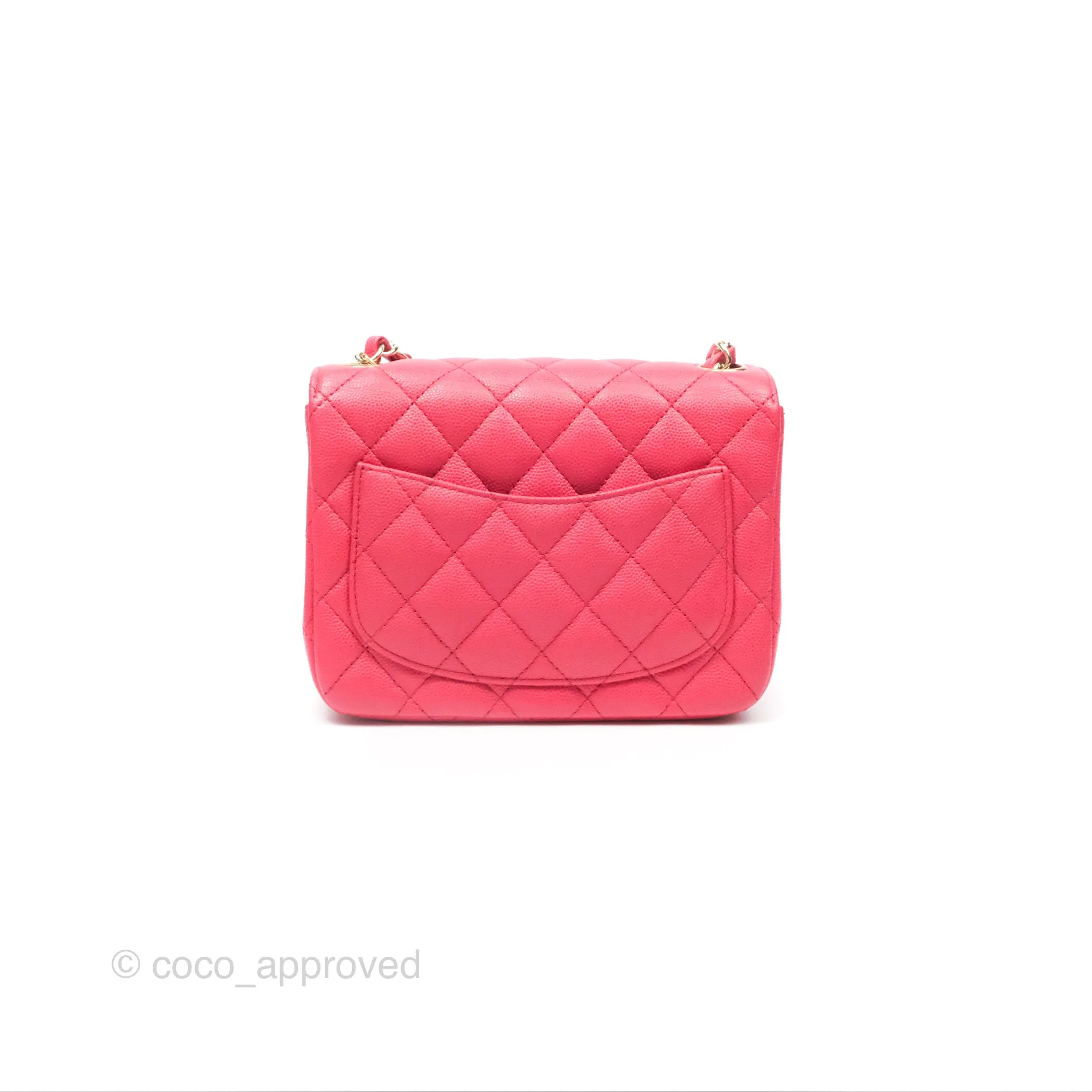 Chanel Mini Square Pink Caviar Gold Hardware 17C