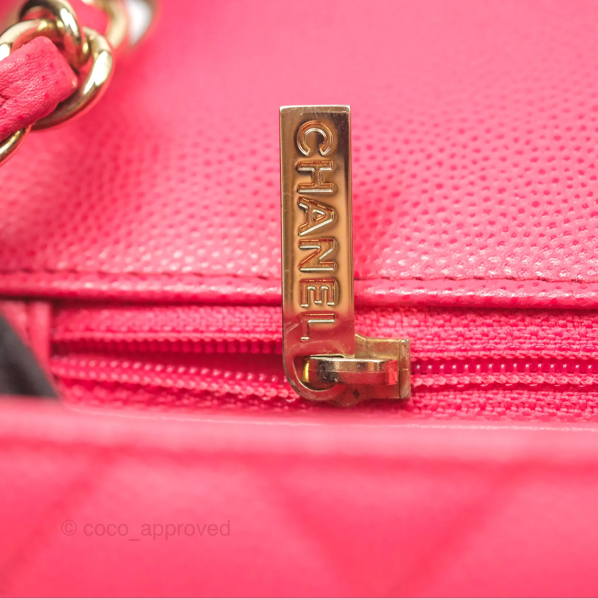 Chanel Mini Square Pink Caviar Gold Hardware 17C