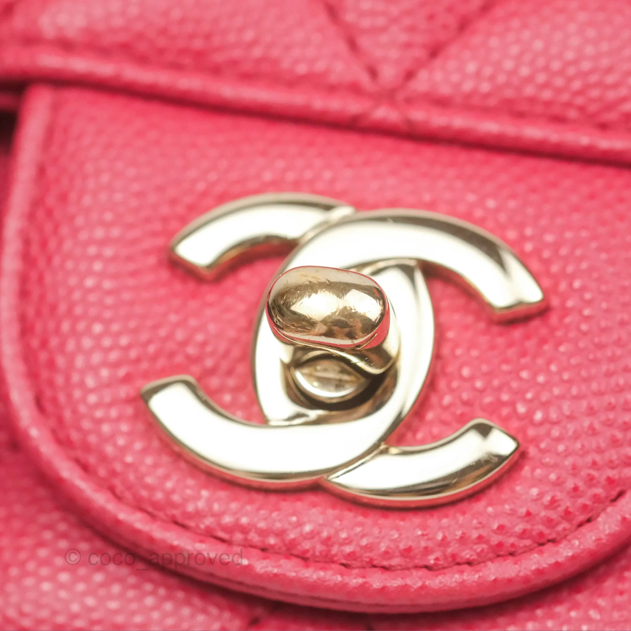 Chanel Mini Square Pink Caviar Gold Hardware 17C