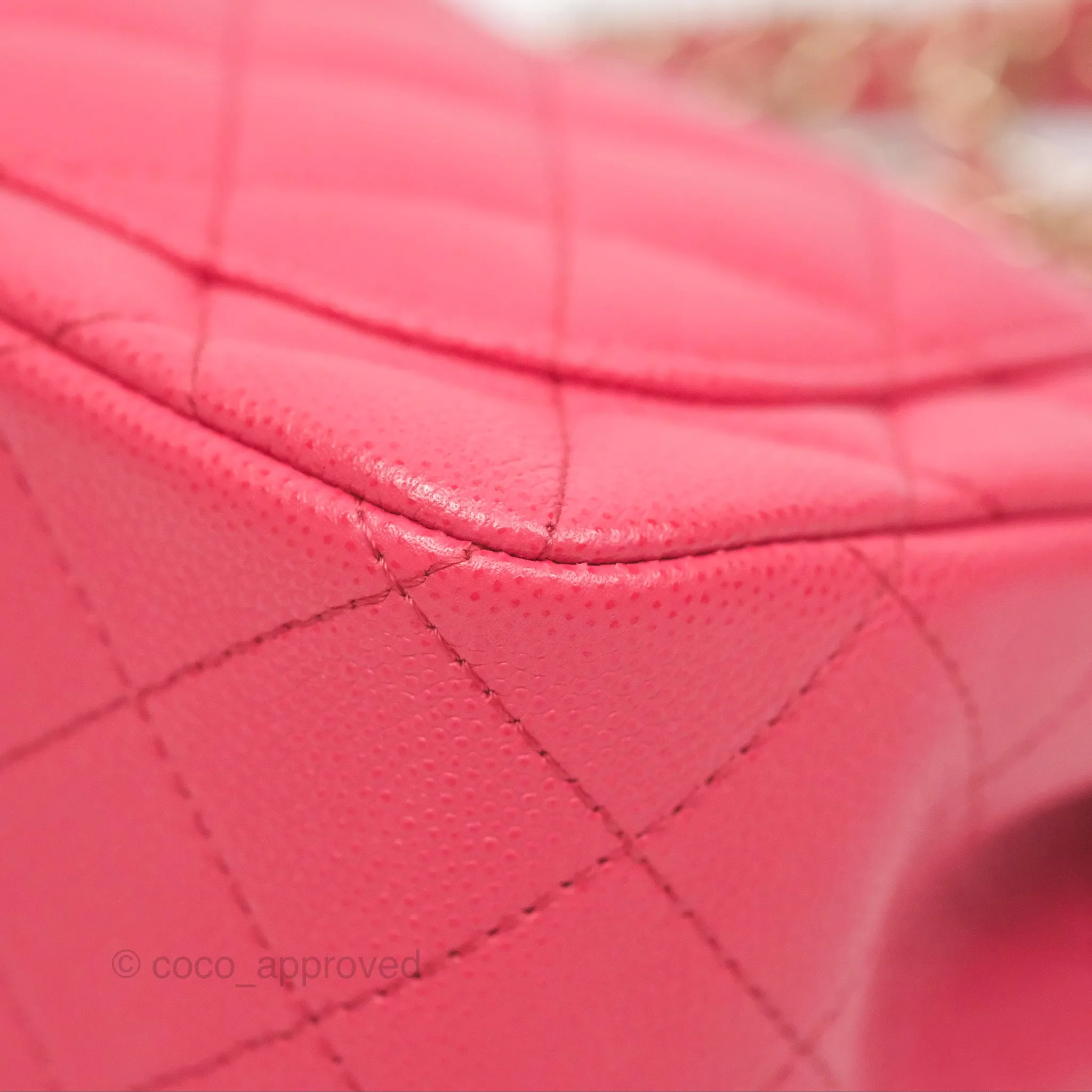 Chanel Mini Square Pink Caviar Gold Hardware 17C