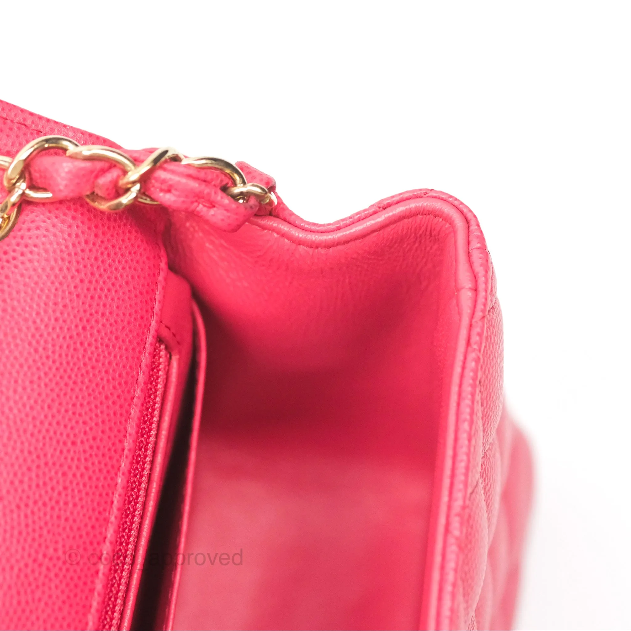 Chanel Mini Square Pink Caviar Gold Hardware 17C