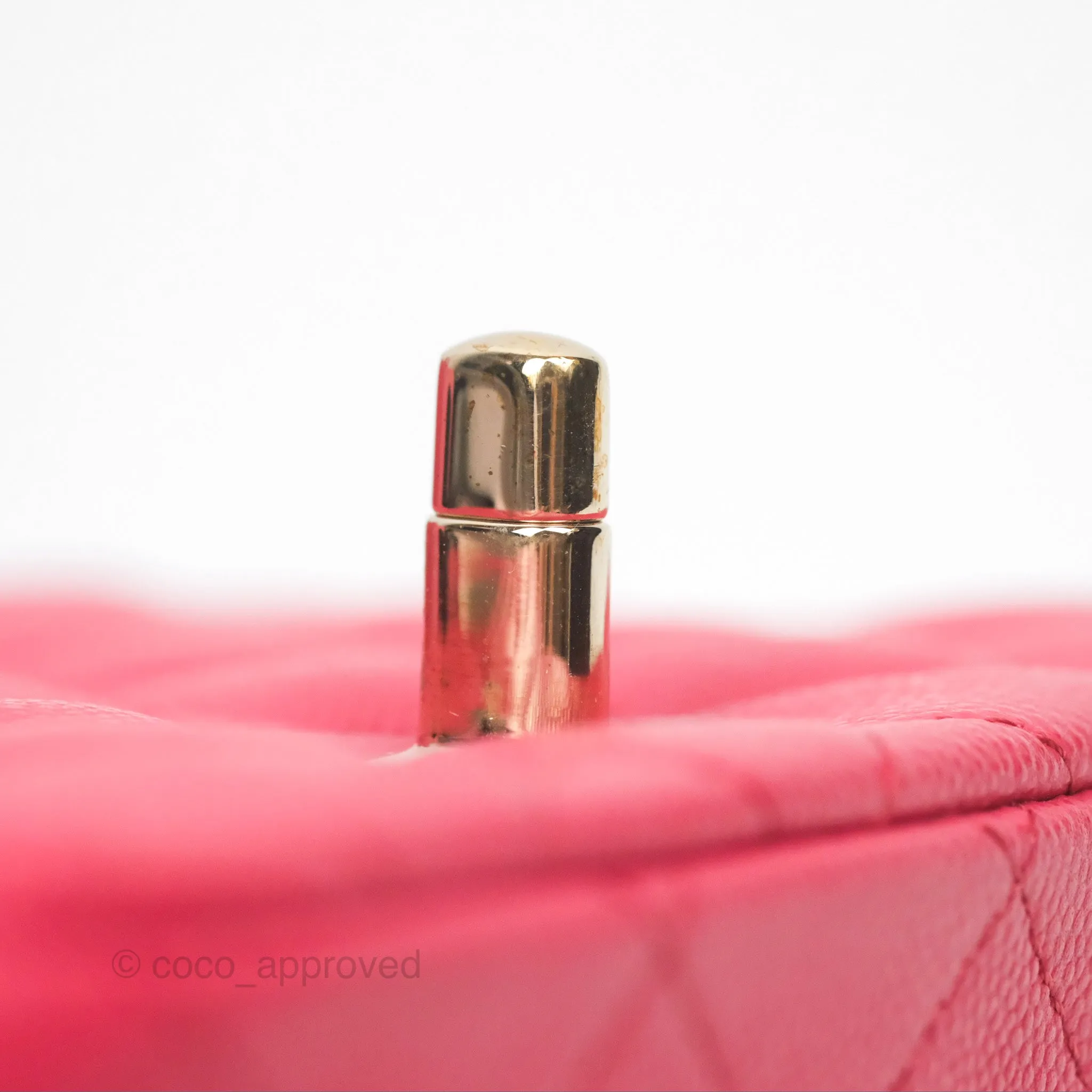 Chanel Mini Square Pink Caviar Gold Hardware 17C