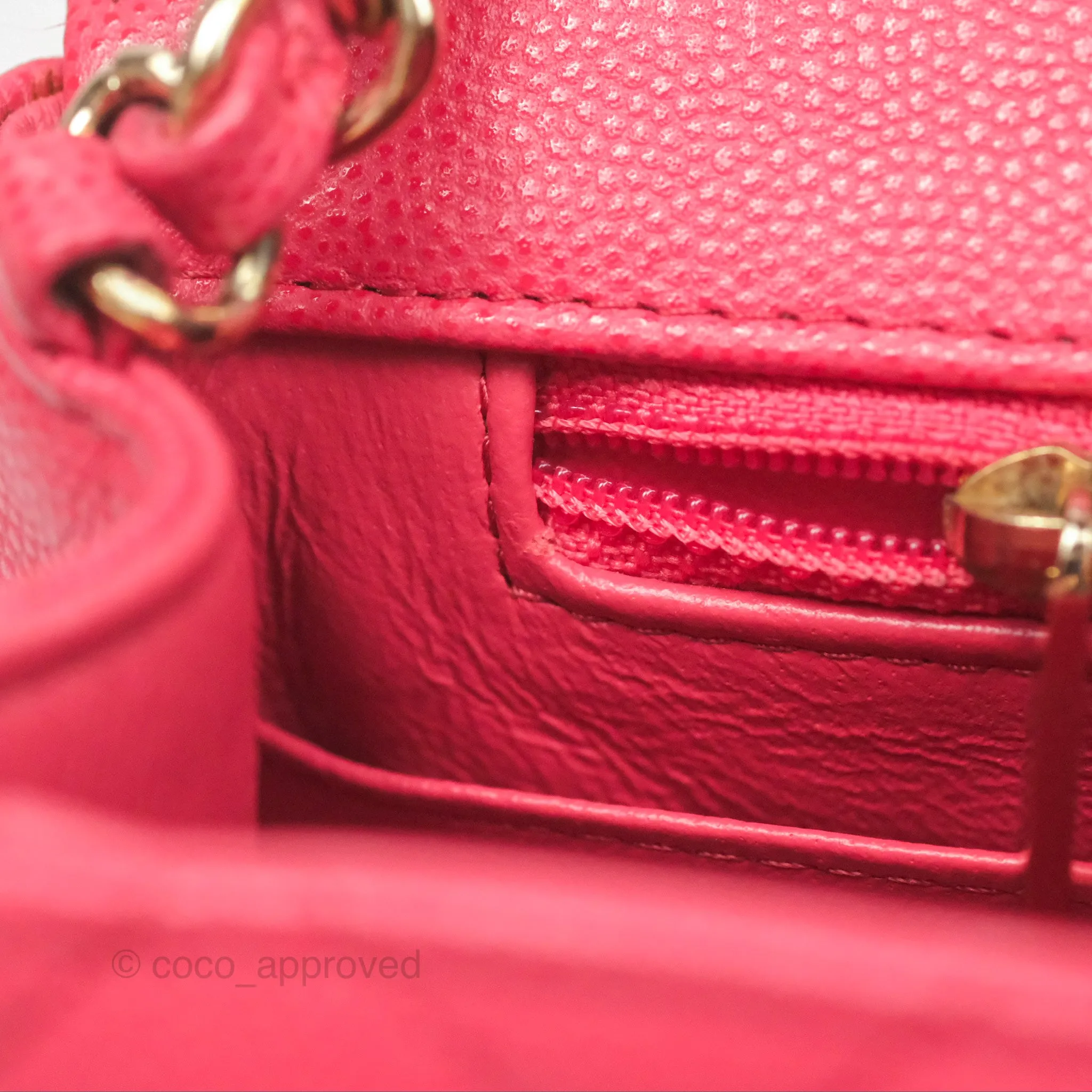 Chanel Mini Square Pink Caviar Gold Hardware 17C