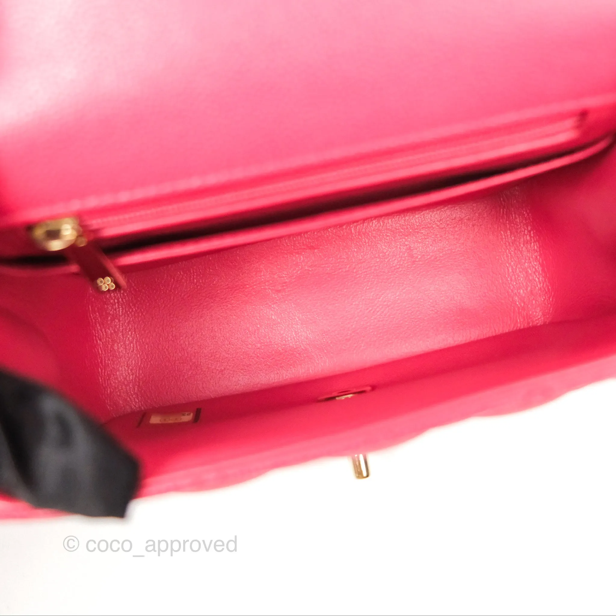 Chanel Mini Square Pink Caviar Gold Hardware 17C