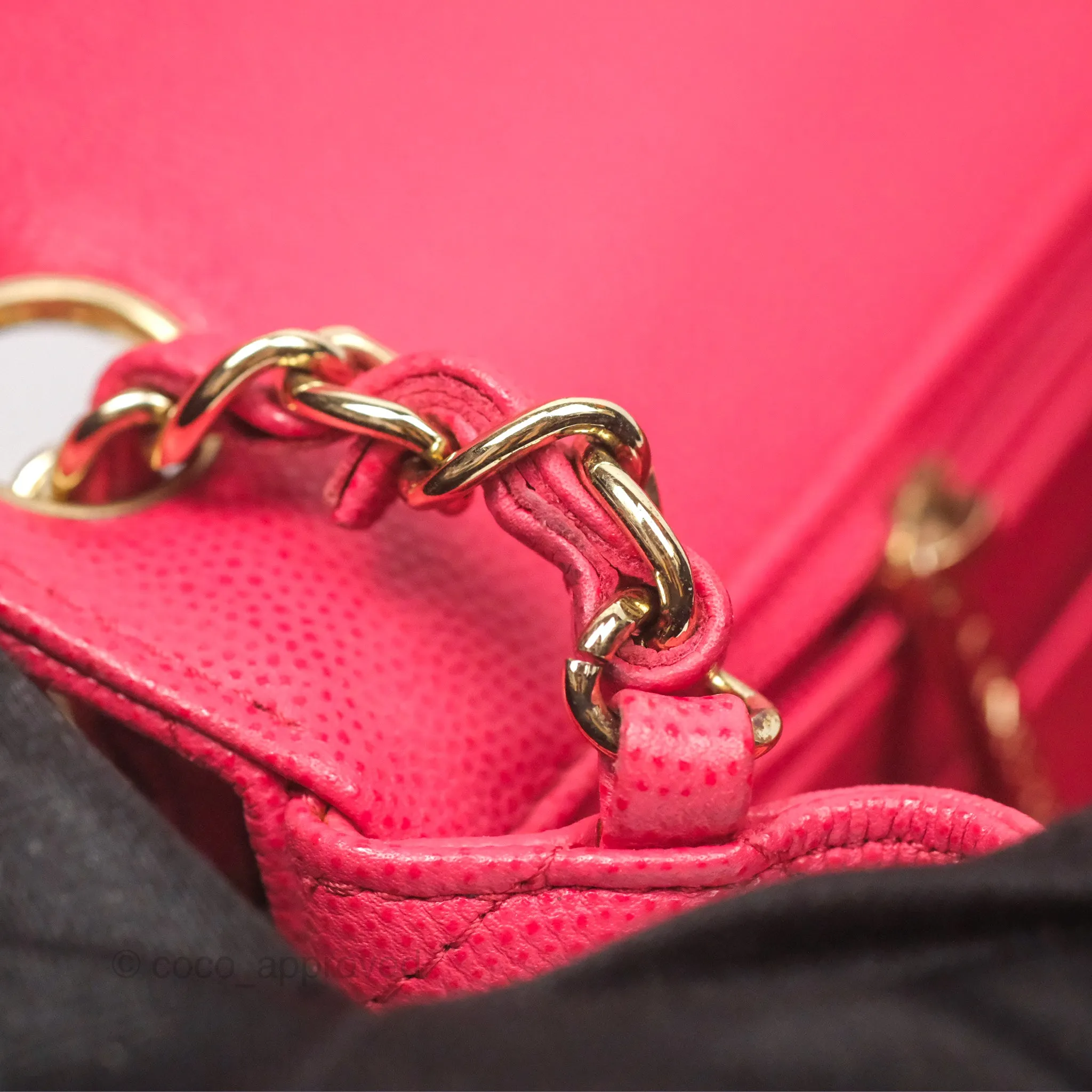 Chanel Mini Square Pink Caviar Gold Hardware 17C
