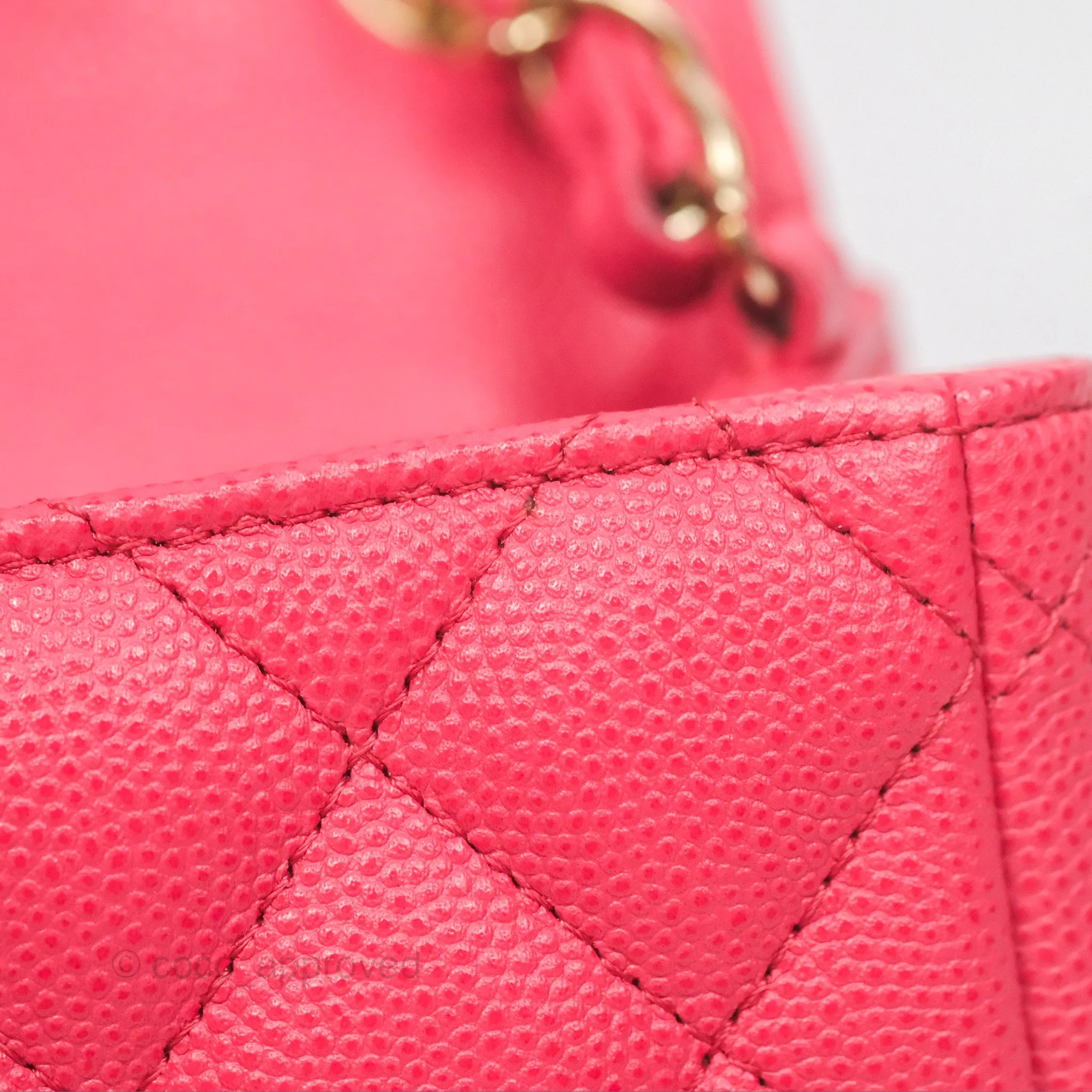 Chanel Mini Square Pink Caviar Gold Hardware 17C