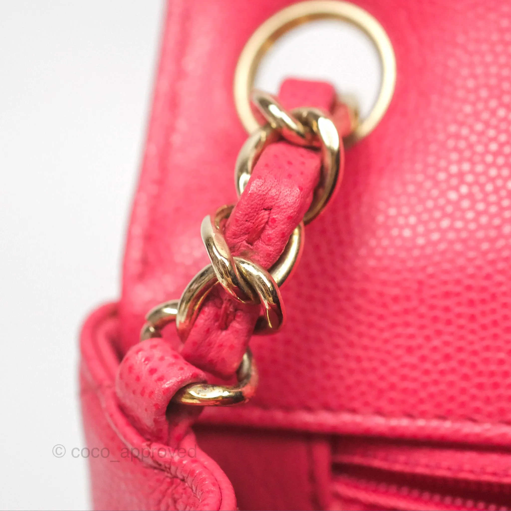 Chanel Mini Square Pink Caviar Gold Hardware 17C