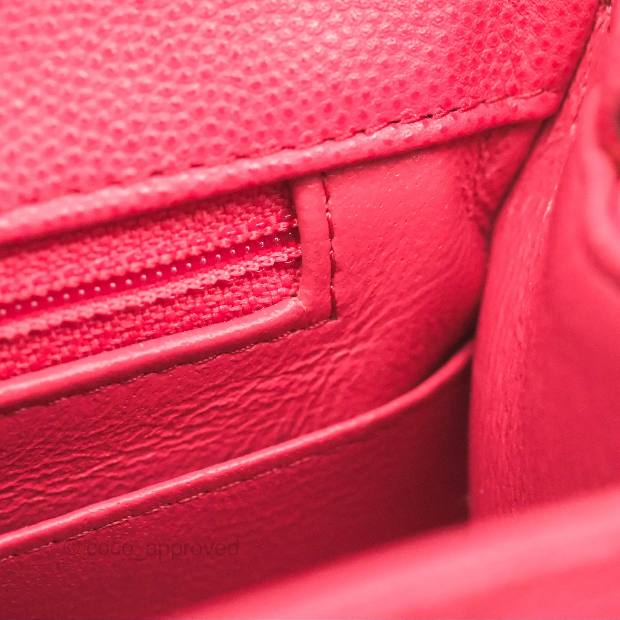 Chanel Mini Square Pink Caviar Gold Hardware 17C