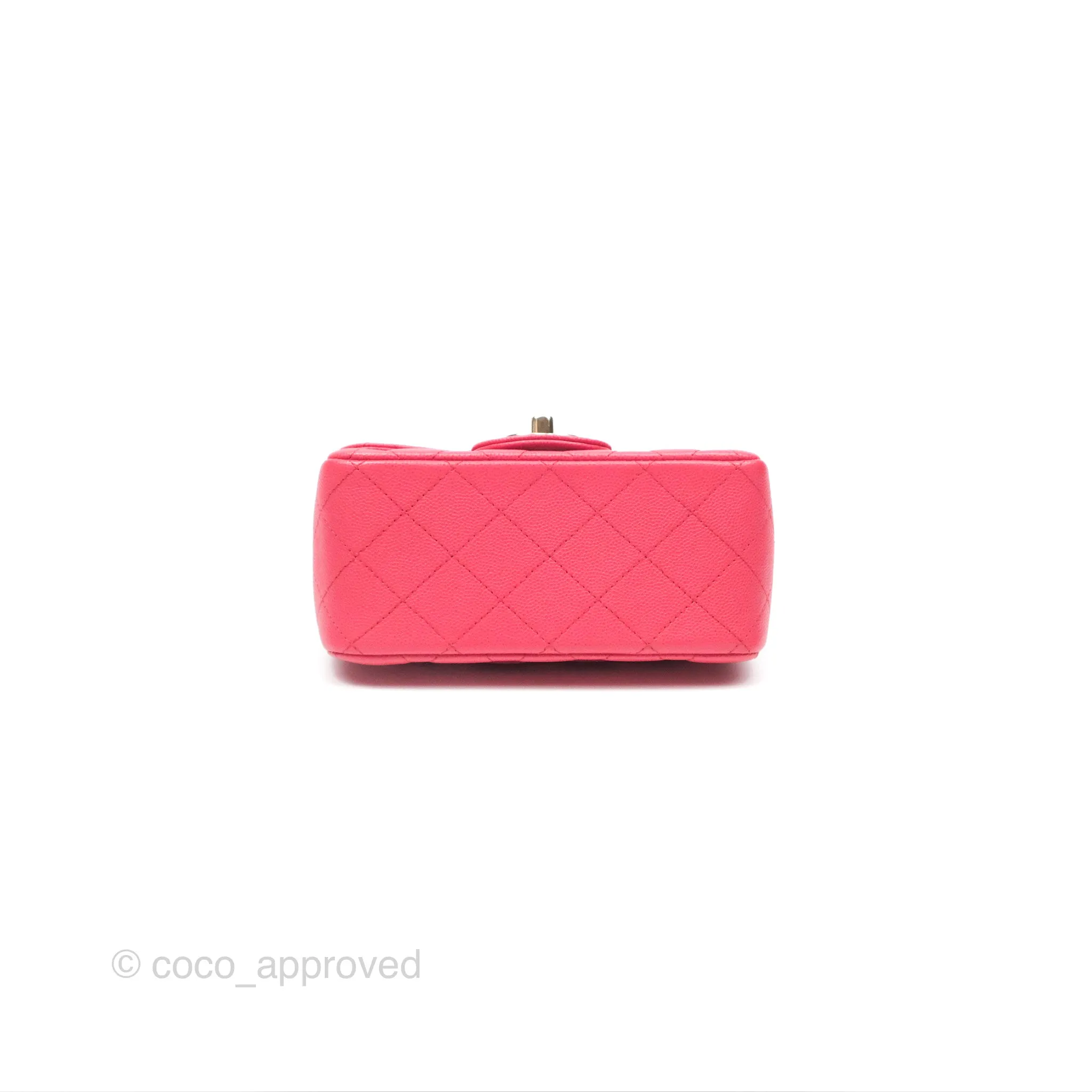 Chanel Mini Square Pink Caviar Gold Hardware 17C