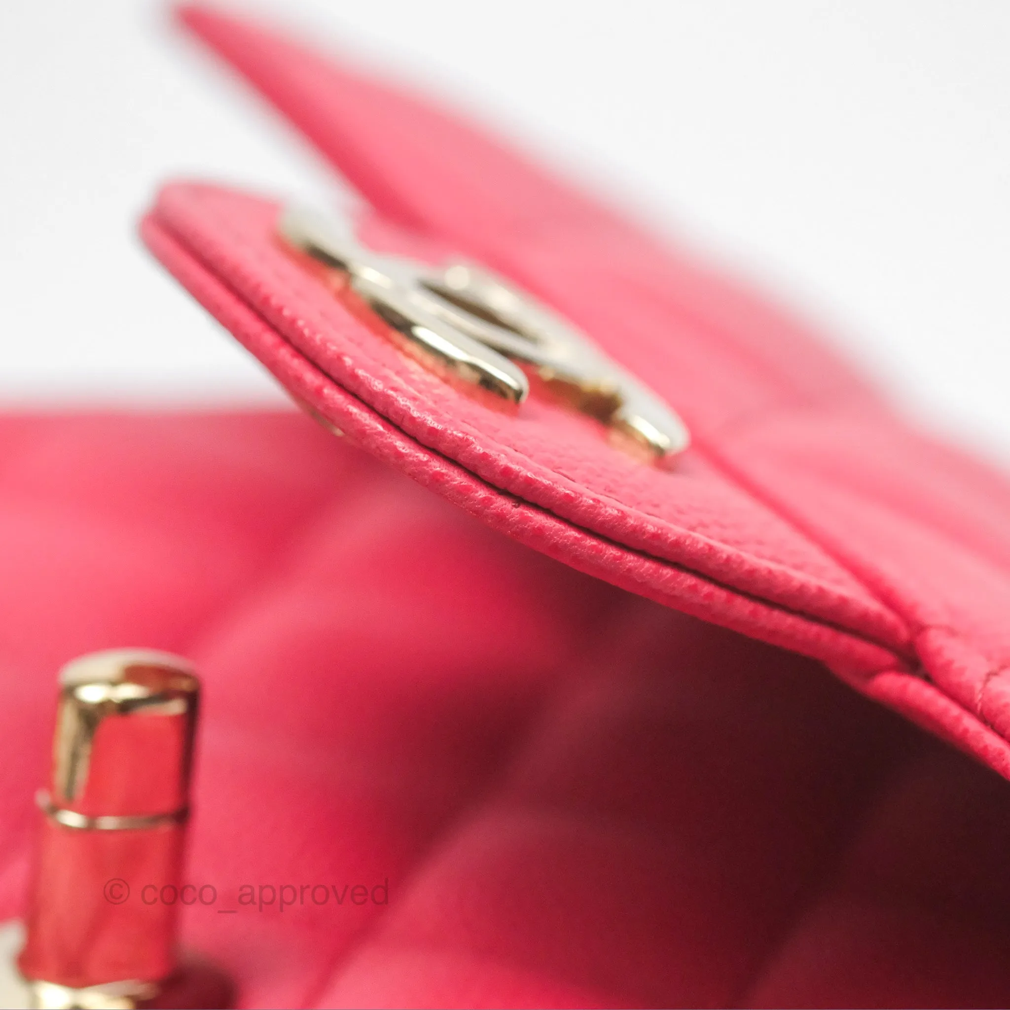 Chanel Mini Square Pink Caviar Gold Hardware 17C