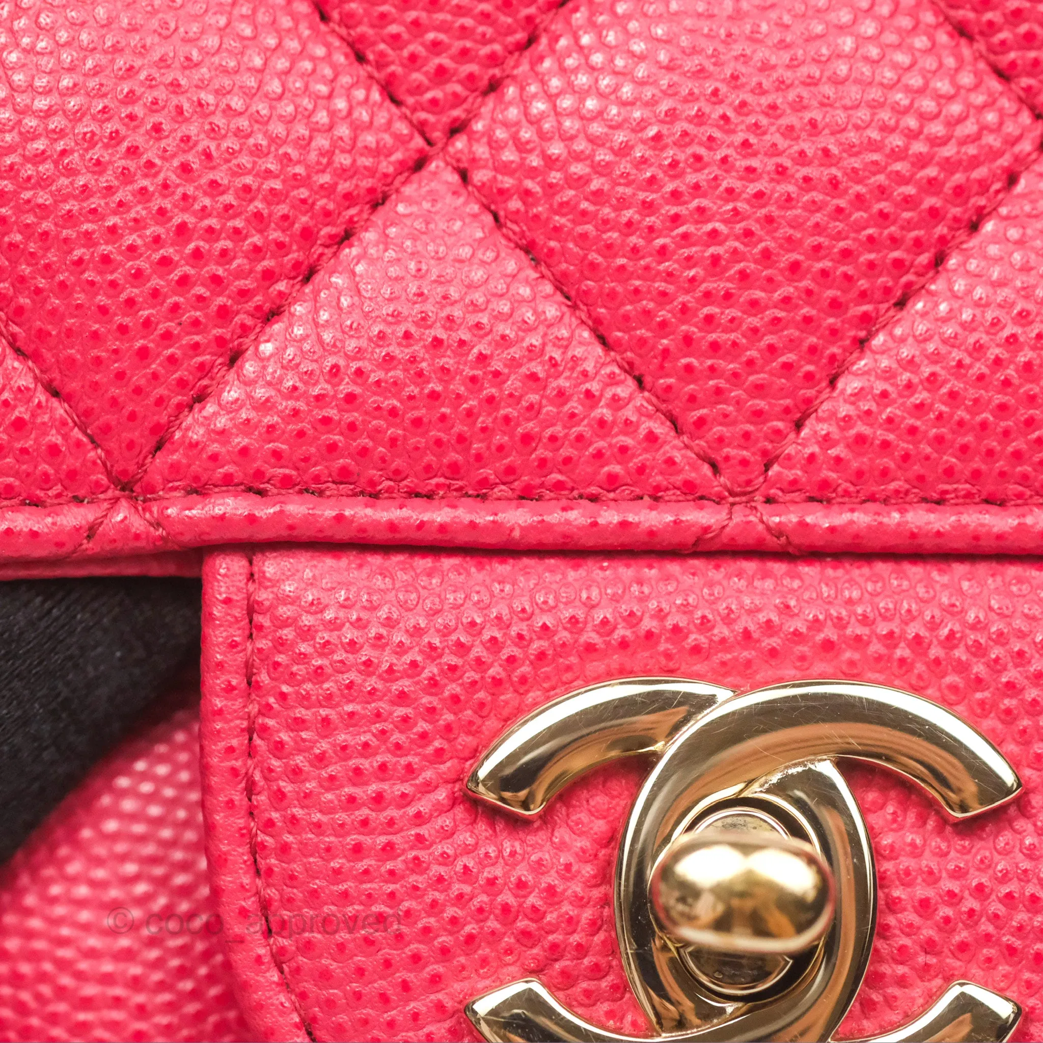Chanel Mini Square Pink Caviar Gold Hardware 17C