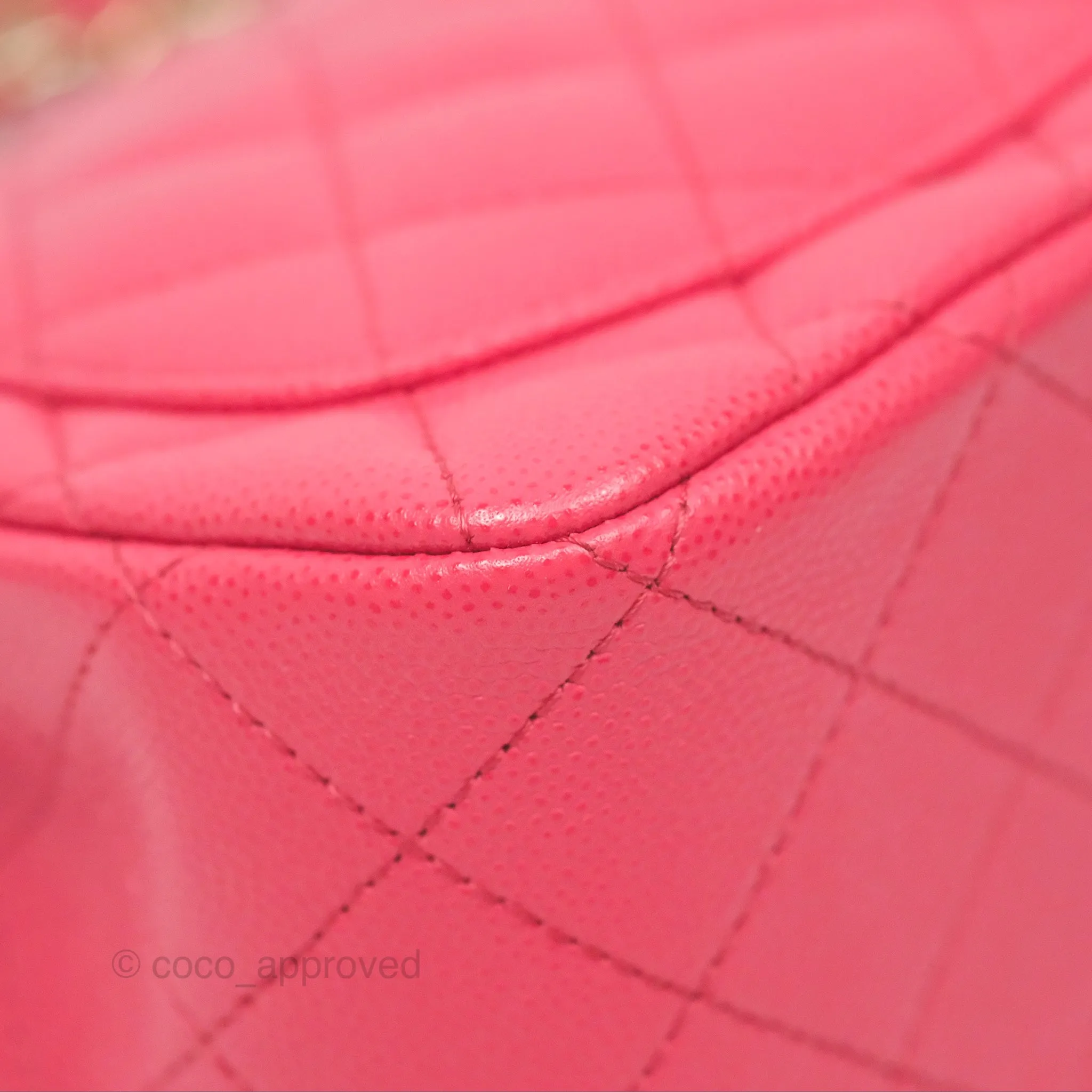 Chanel Mini Square Pink Caviar Gold Hardware 17C