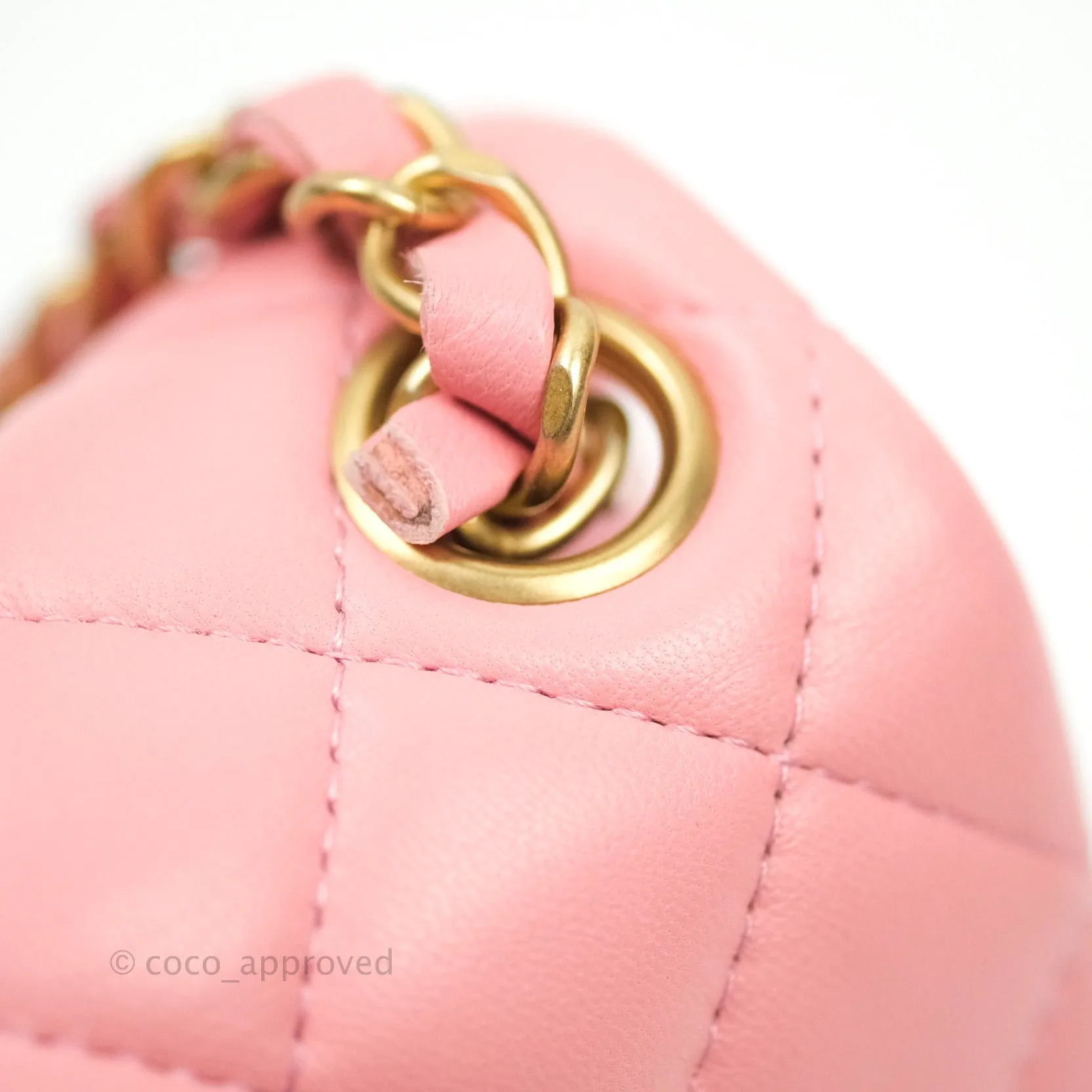 Chanel Mini Square Pink Lambskin Gold Hardware