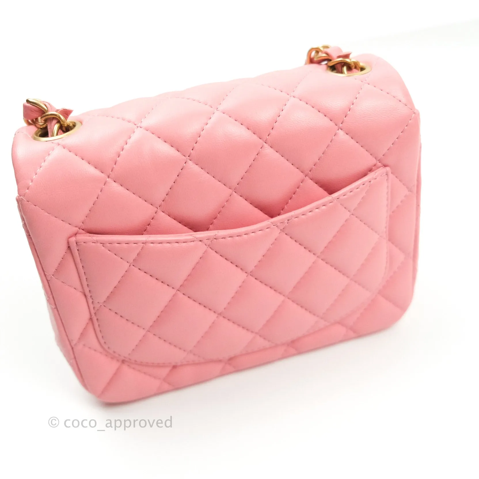 Chanel Mini Square Pink Lambskin Gold Hardware