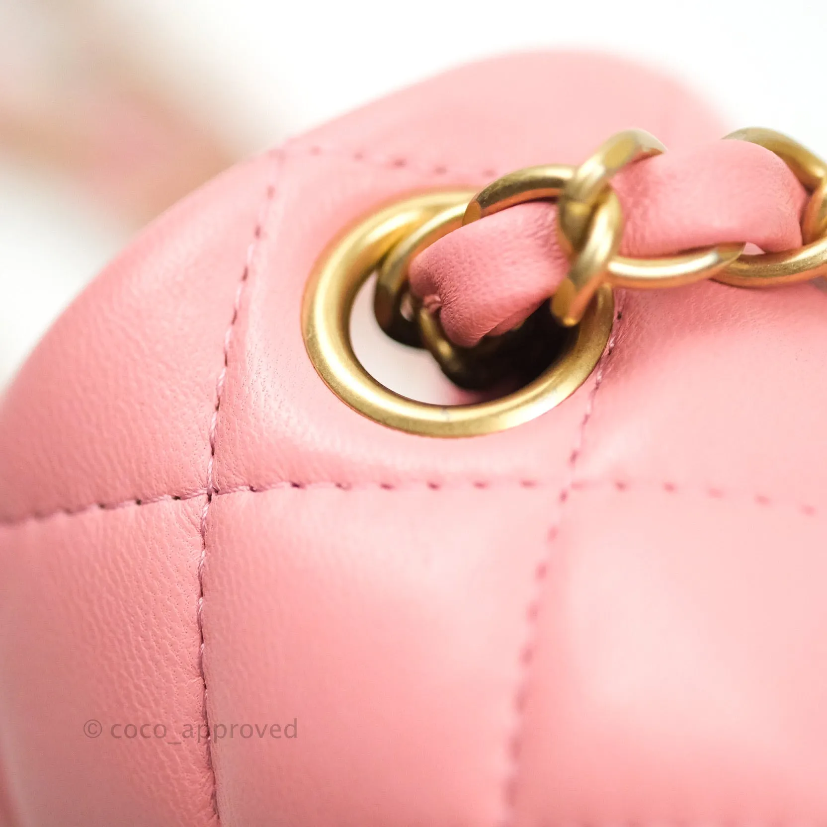 Chanel Mini Square Pink Lambskin Gold Hardware