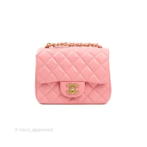 Chanel Mini Square Pink Lambskin Gold Hardware
