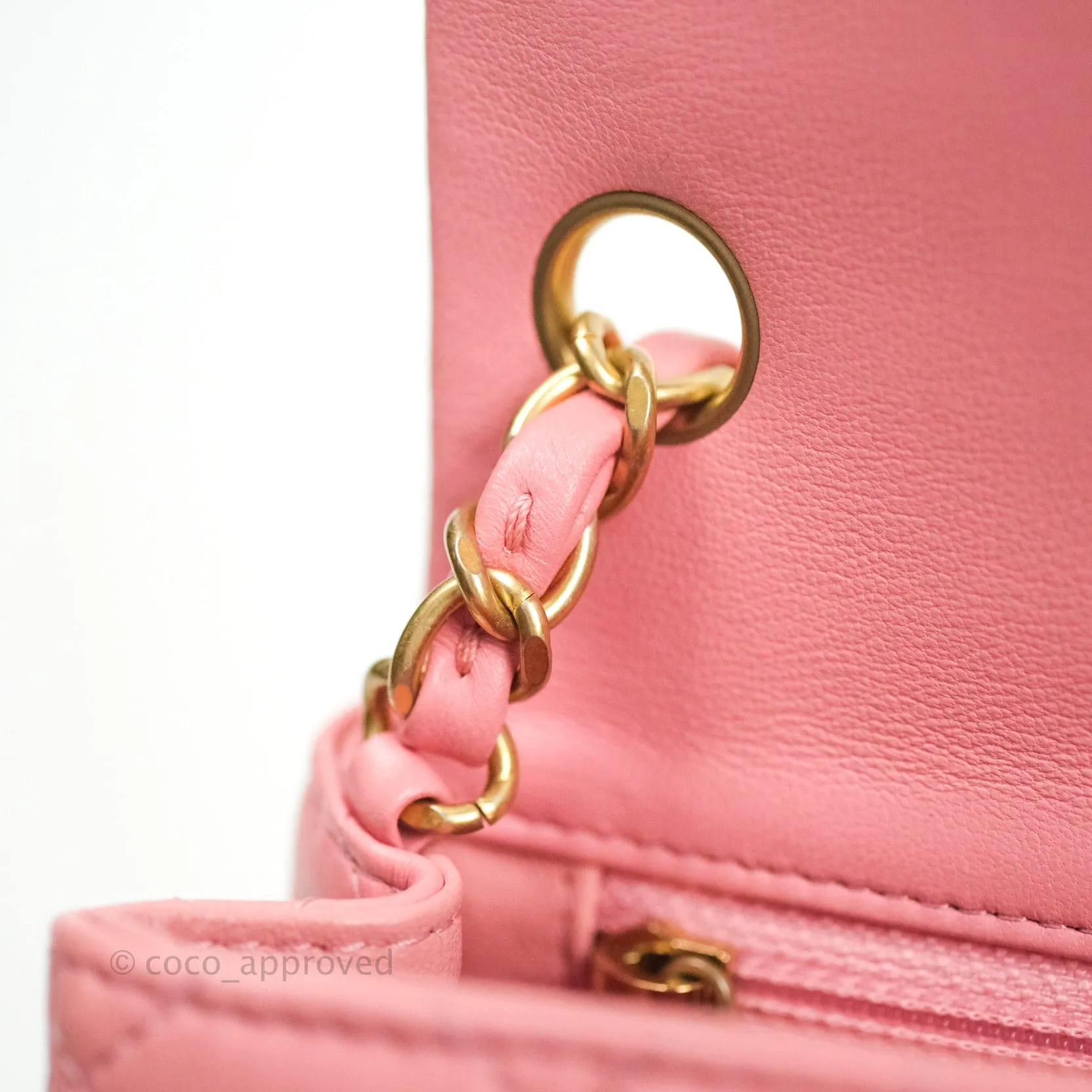 Chanel Mini Square Pink Lambskin Gold Hardware