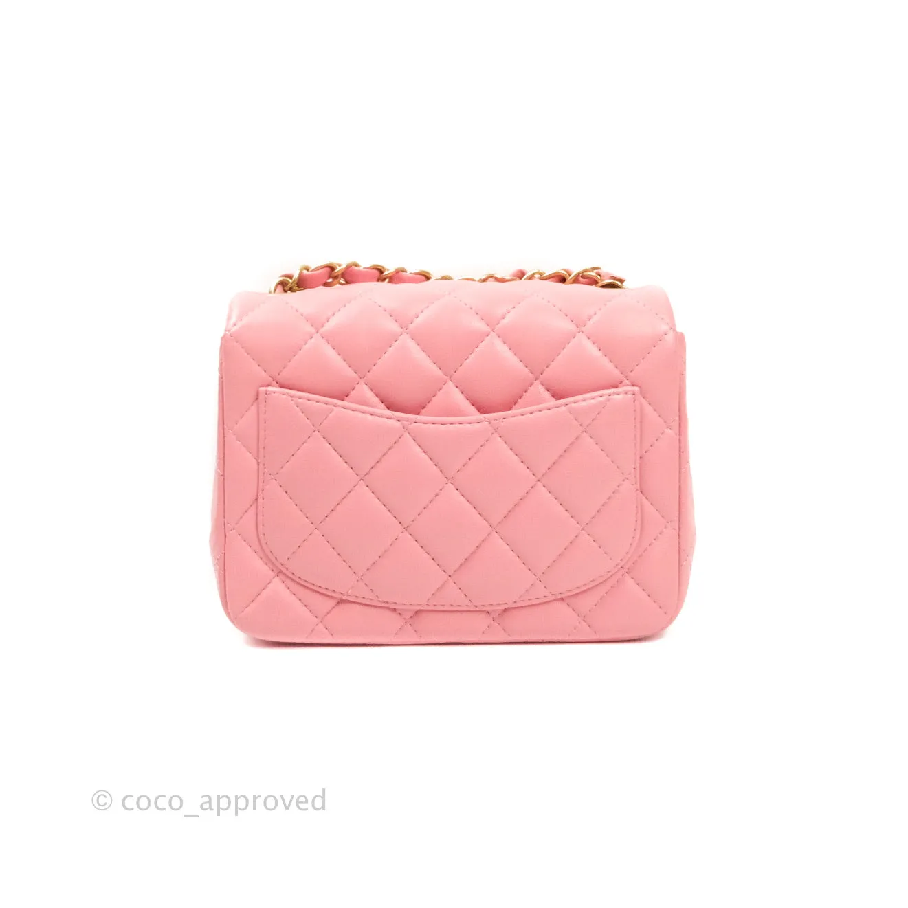 Chanel Mini Square Pink Lambskin Gold Hardware