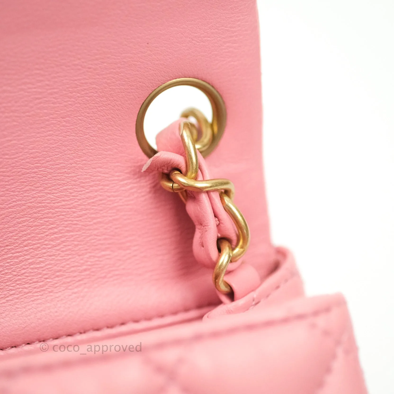 Chanel Mini Square Pink Lambskin Gold Hardware