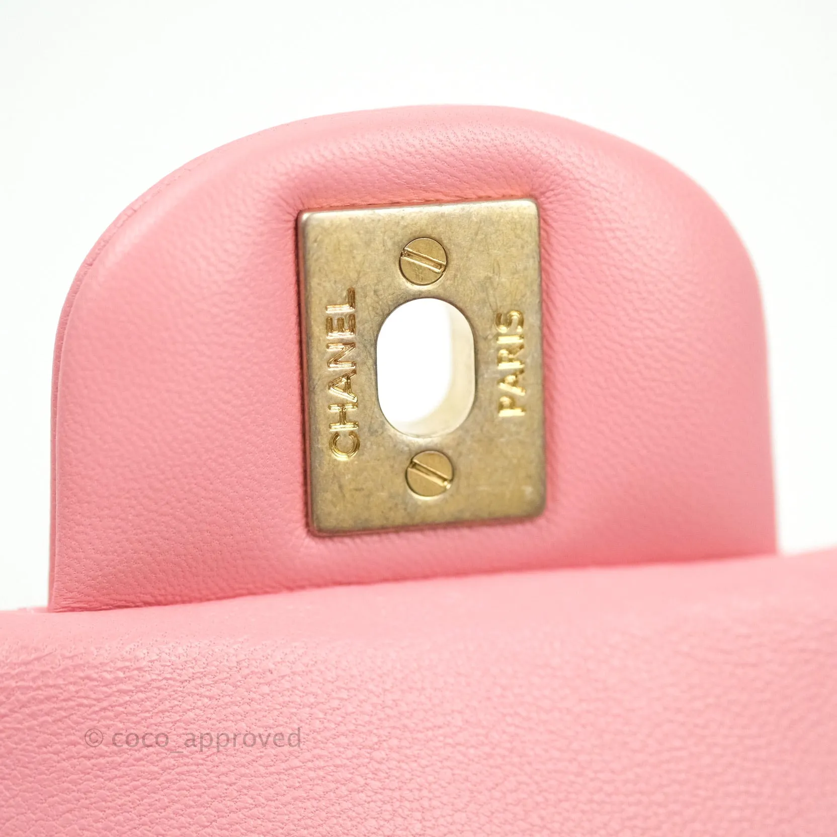 Chanel Mini Square Pink Lambskin Gold Hardware