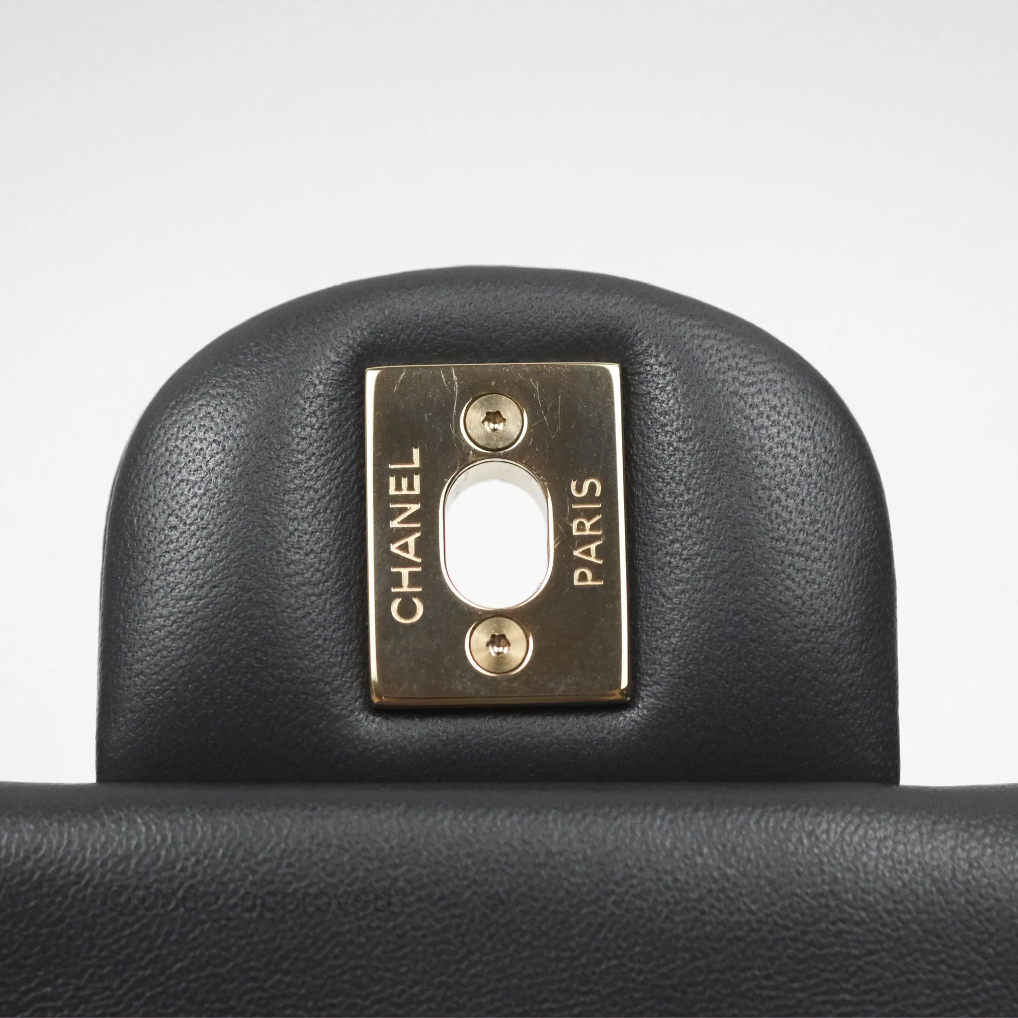 Chanel Mini Square Quilted Grey Lambskin Gold Hardware