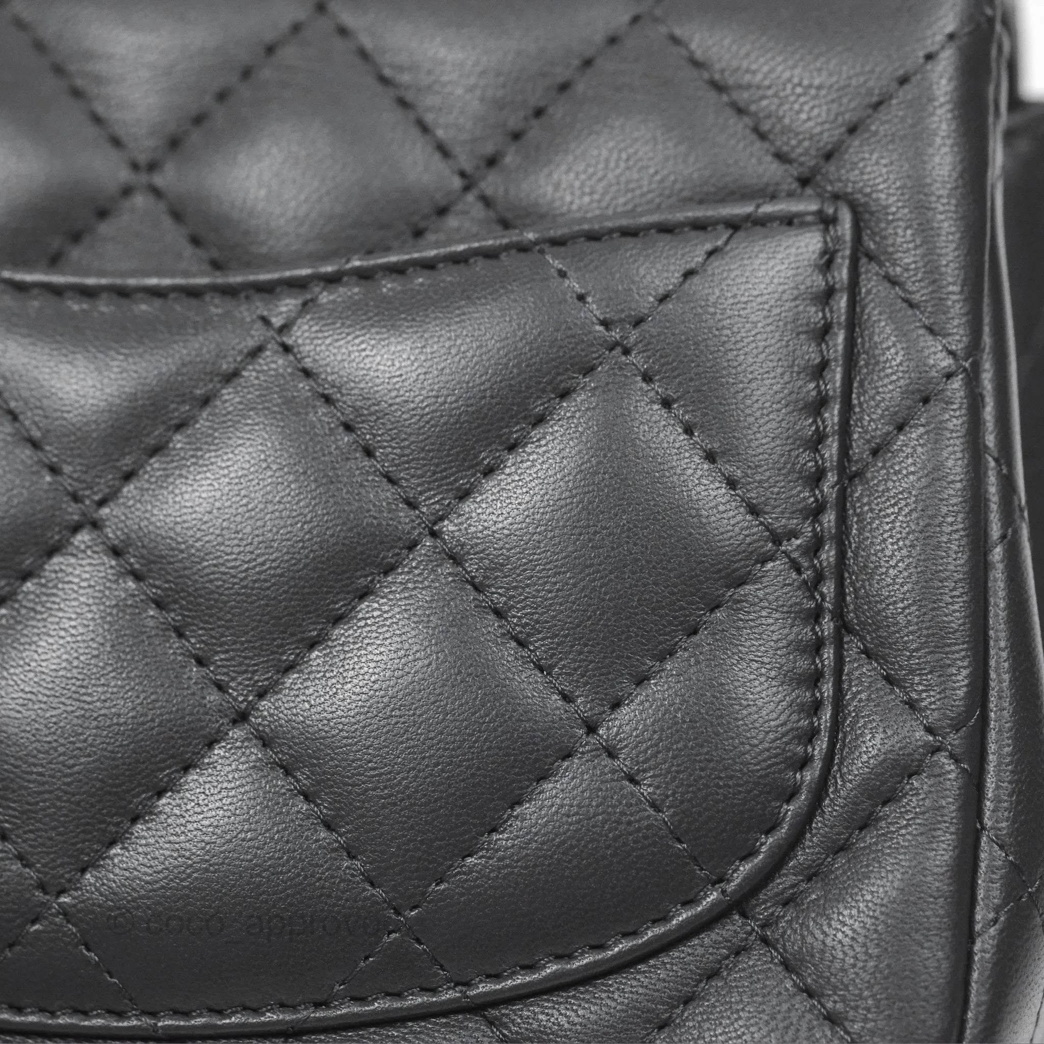 Chanel Mini Square Quilted Grey Lambskin Gold Hardware