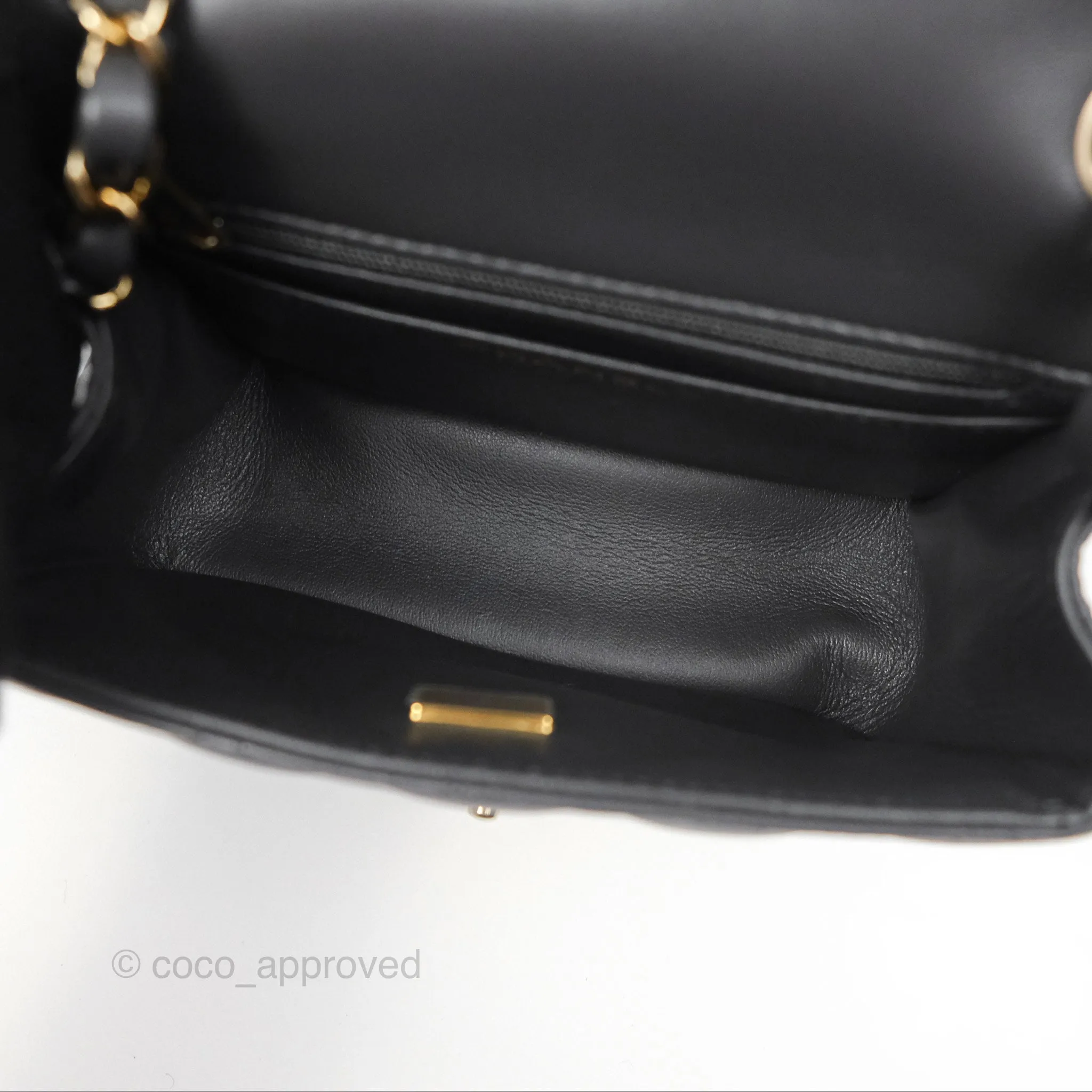 Chanel Mini Square Quilted Grey Lambskin Gold Hardware