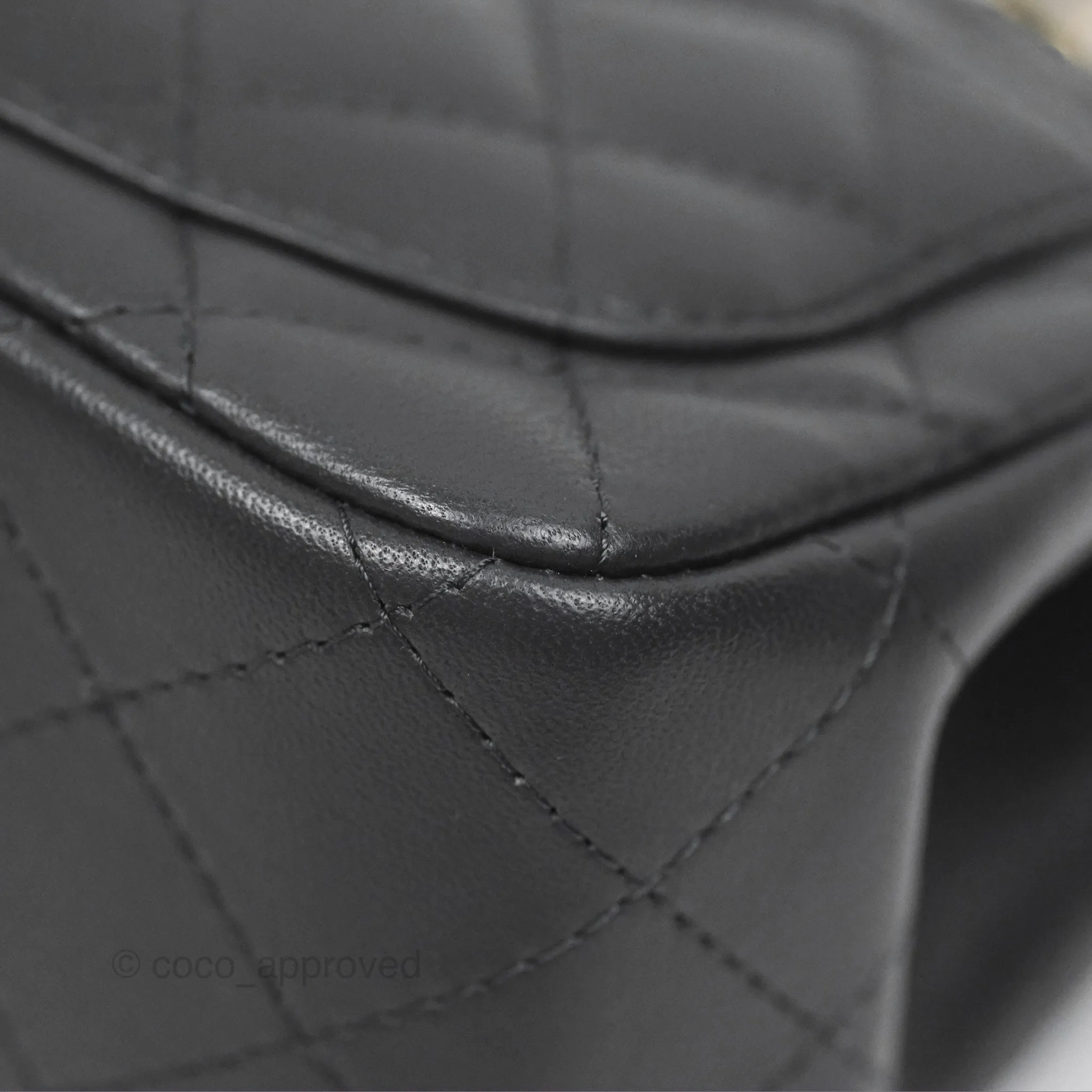 Chanel Mini Square Quilted Grey Lambskin Gold Hardware