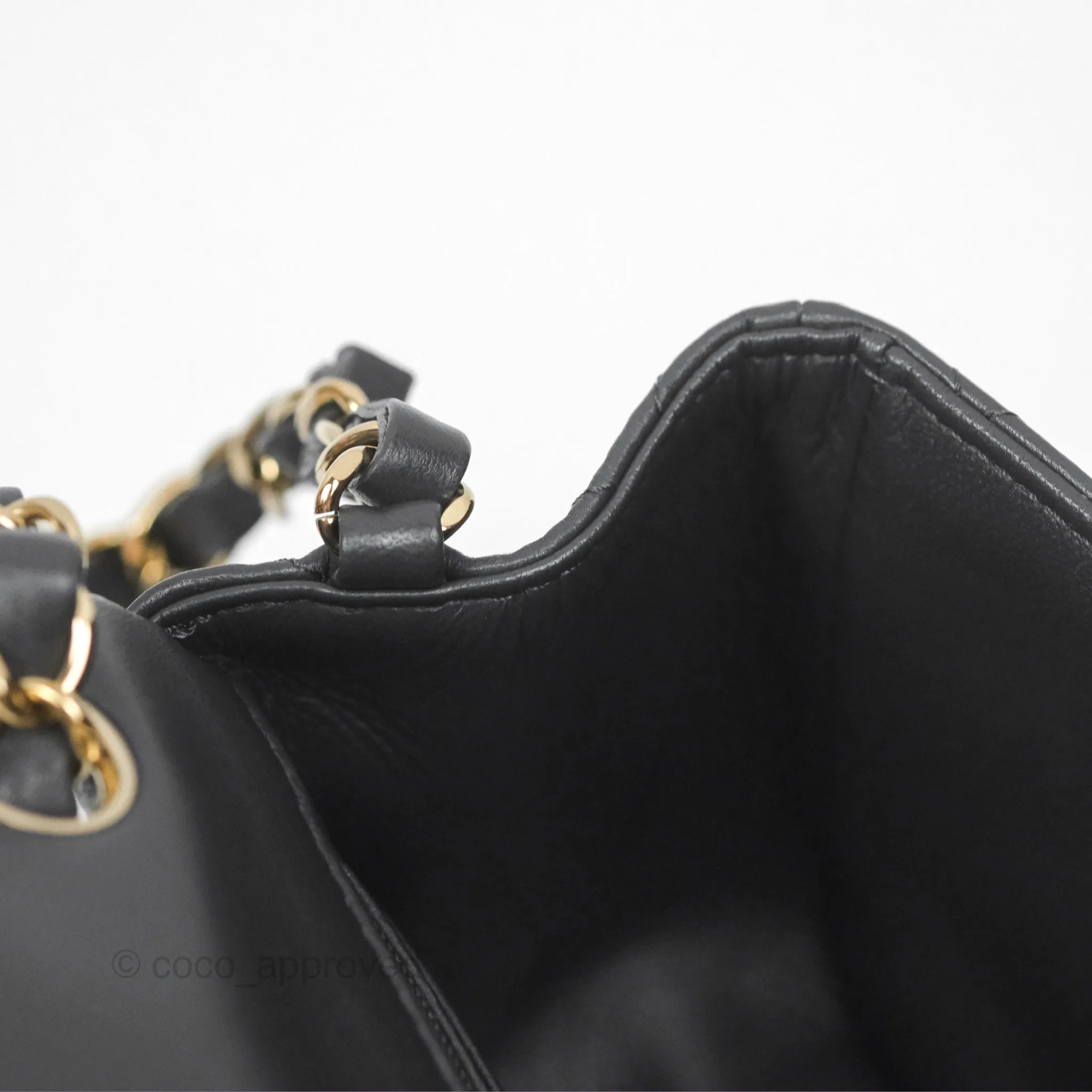 Chanel Mini Square Quilted Grey Lambskin Gold Hardware