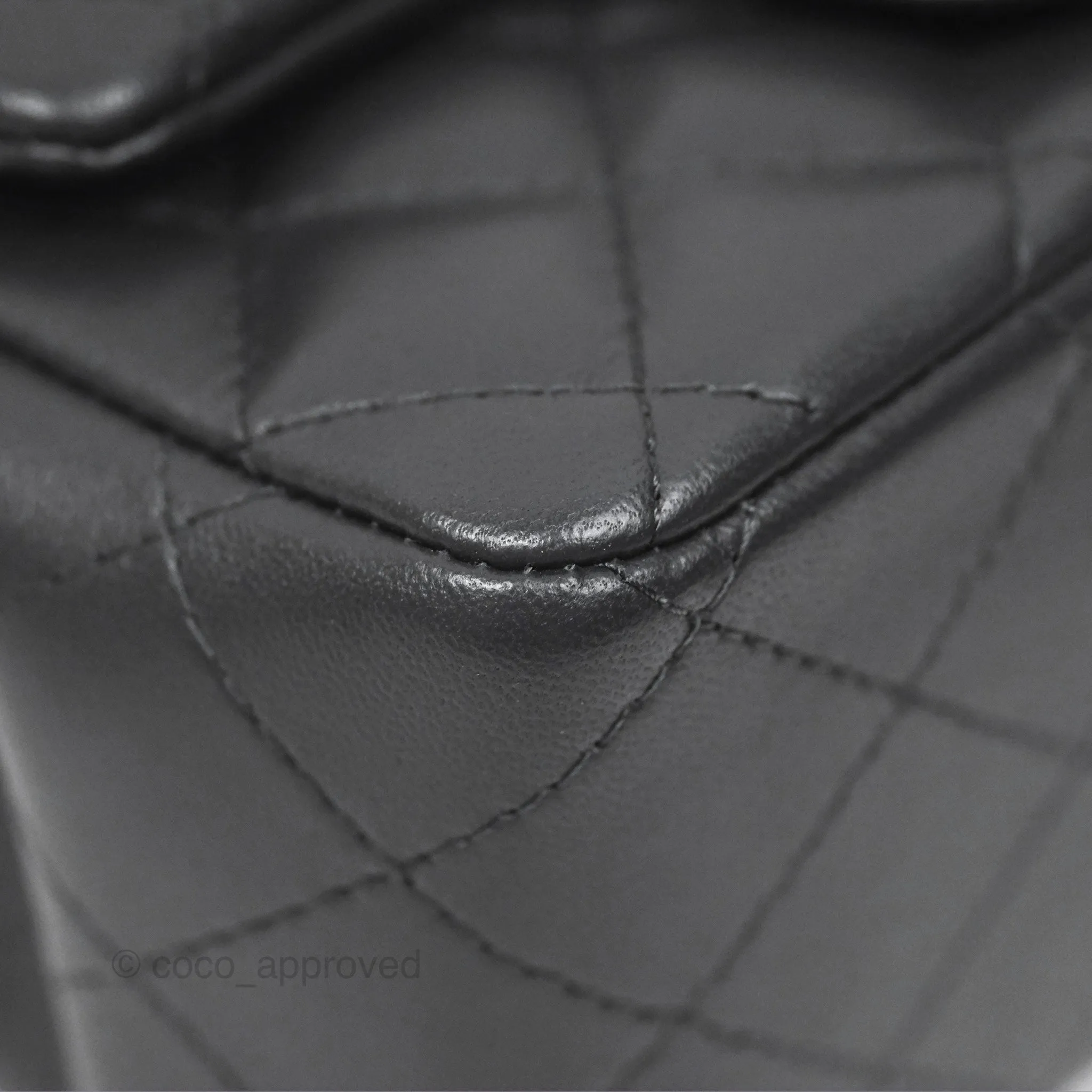 Chanel Mini Square Quilted Grey Lambskin Gold Hardware