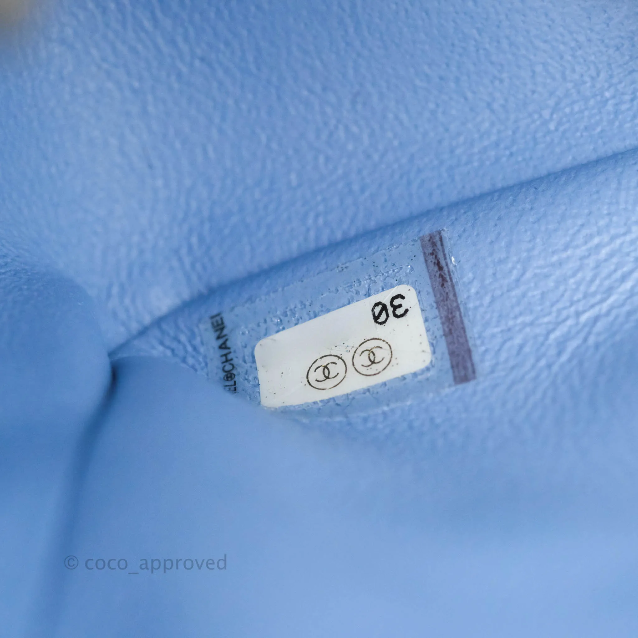 Chanel Mini Square Quilted Sky Blue Lambskin Gold Hardware 21C