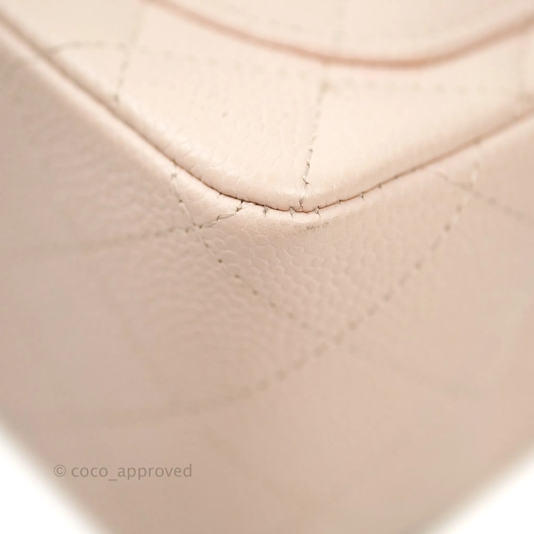 Chanel Mini Square Sakura Pink Caviar Silver Hardware