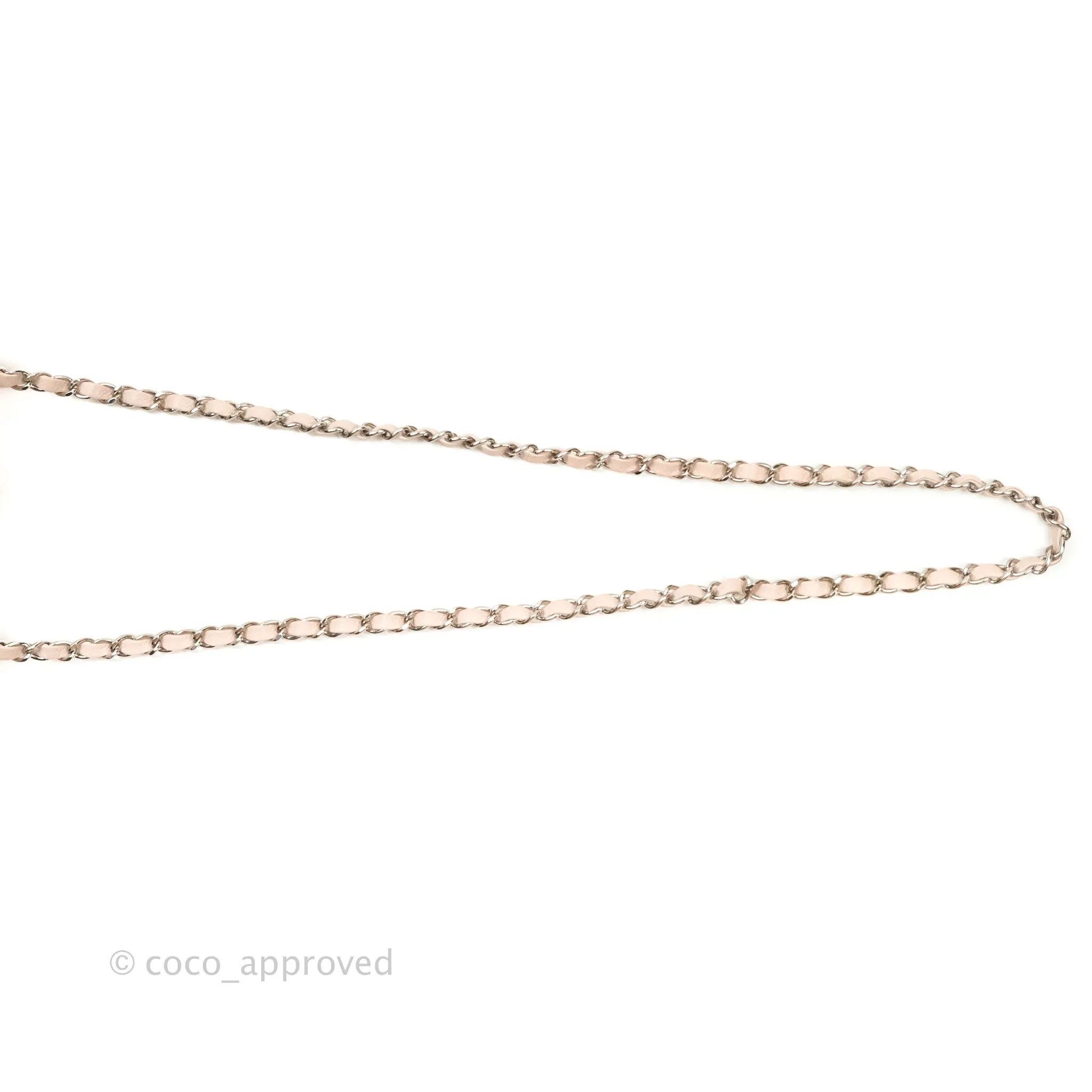 Chanel Mini Square Sakura Pink Caviar Silver Hardware