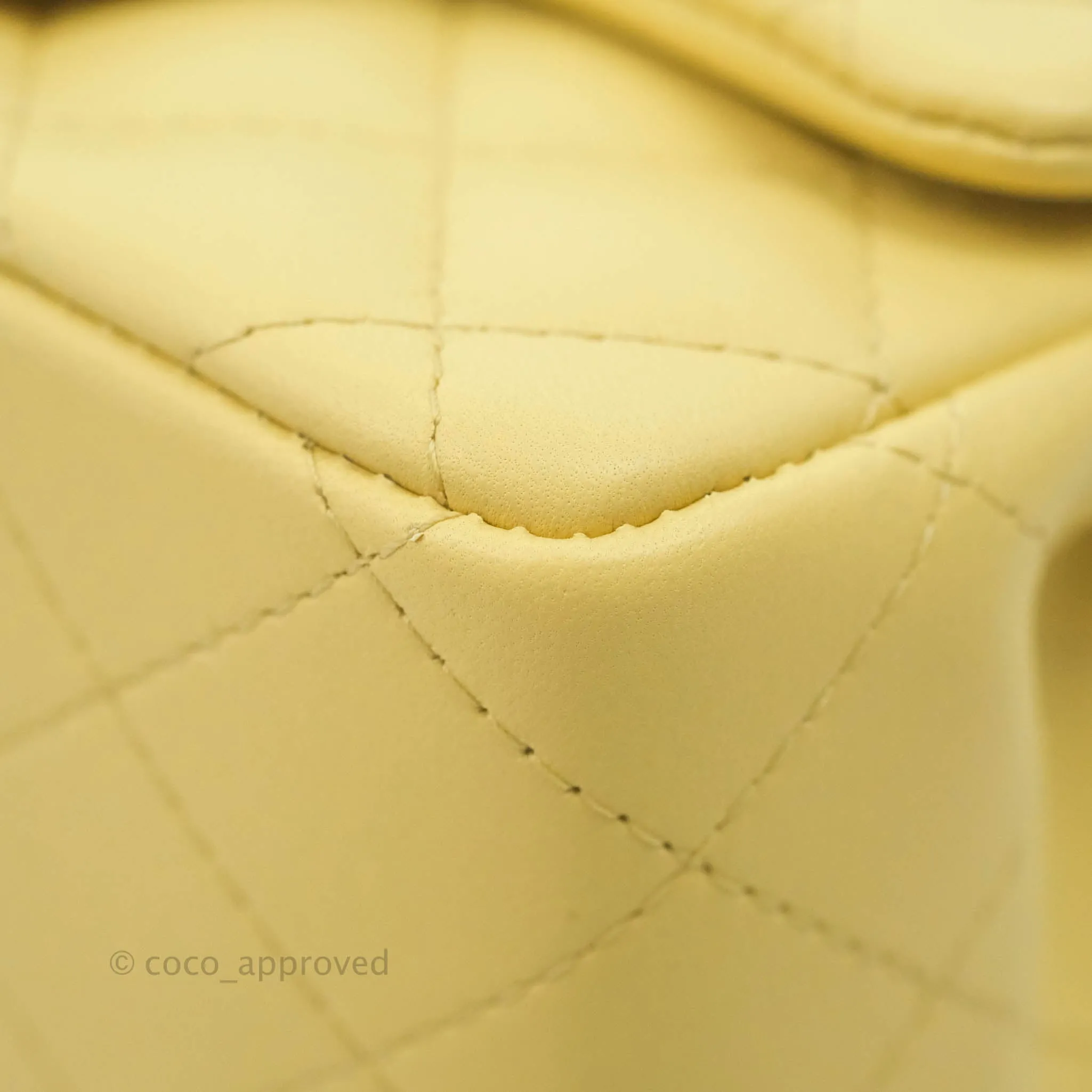 Chanel Mini Square Yellow Lambskin Gold Hardware