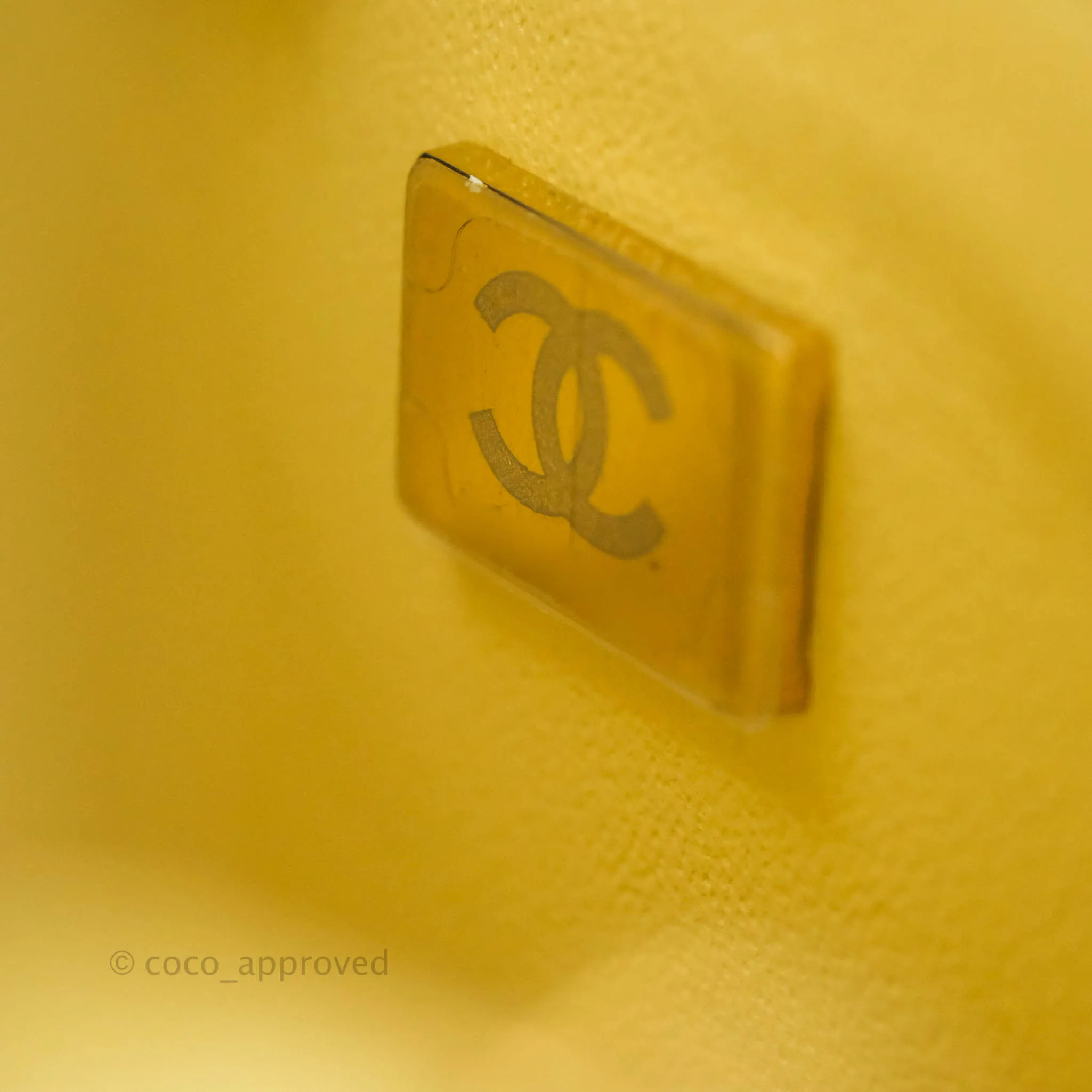 Chanel Mini Square Yellow Lambskin Gold Hardware