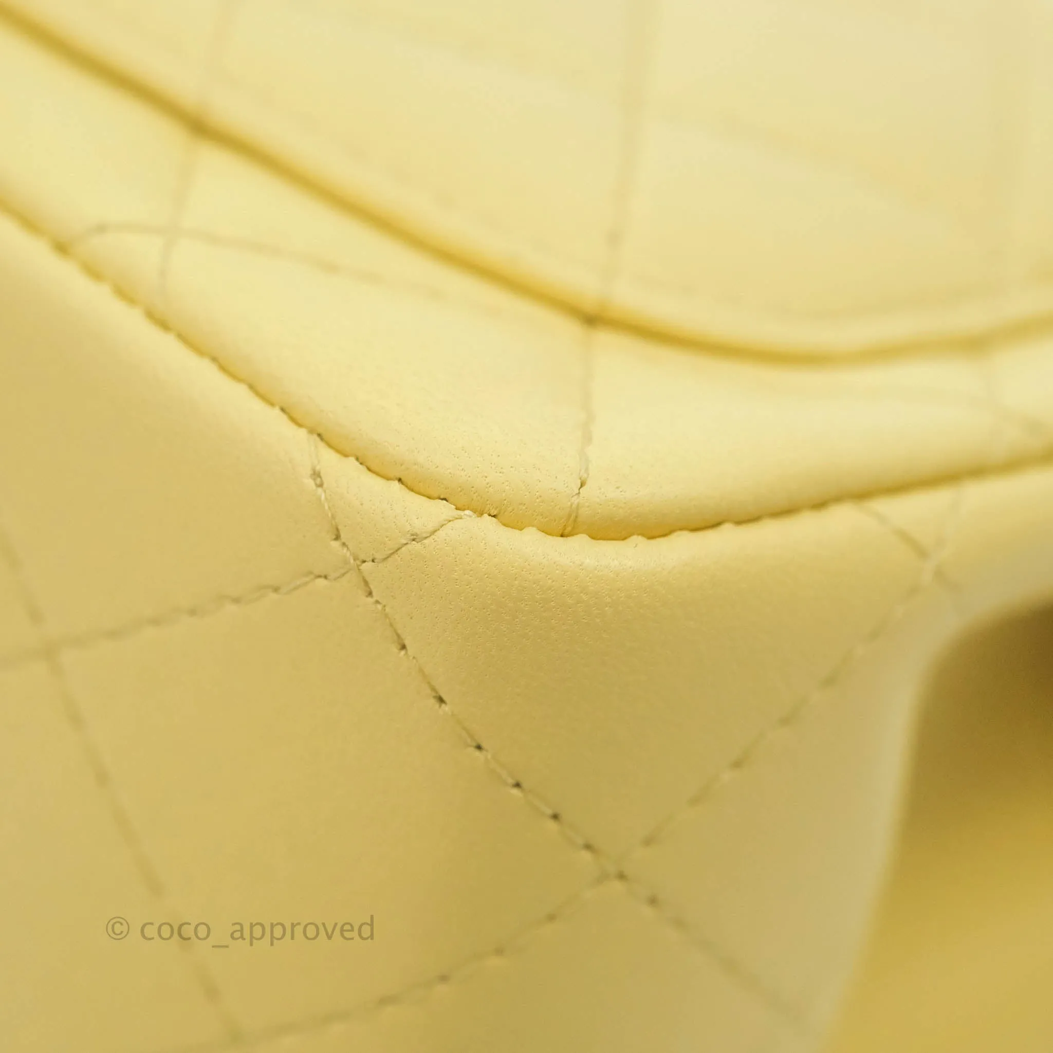 Chanel Mini Square Yellow Lambskin Gold Hardware