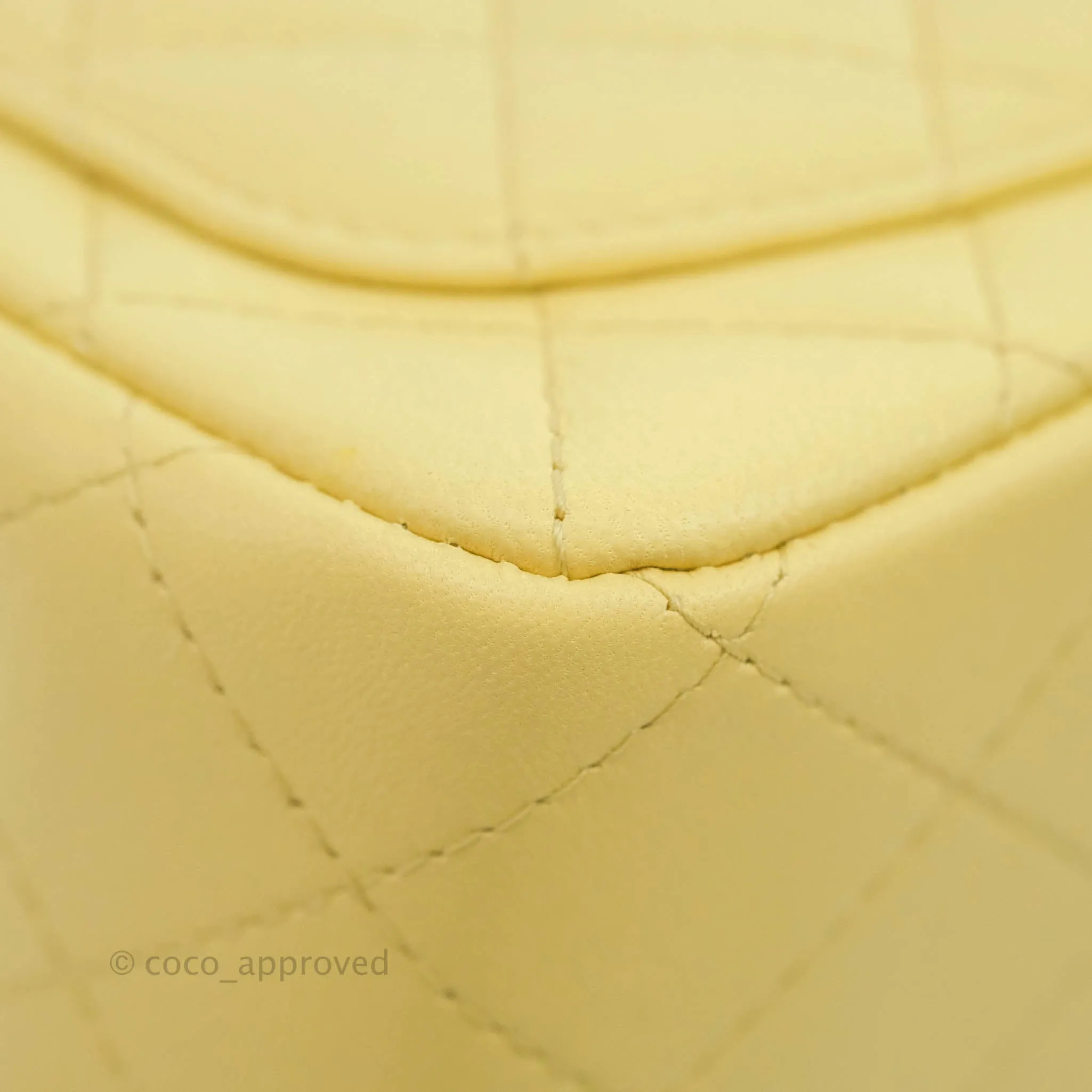 Chanel Mini Square Yellow Lambskin Gold Hardware