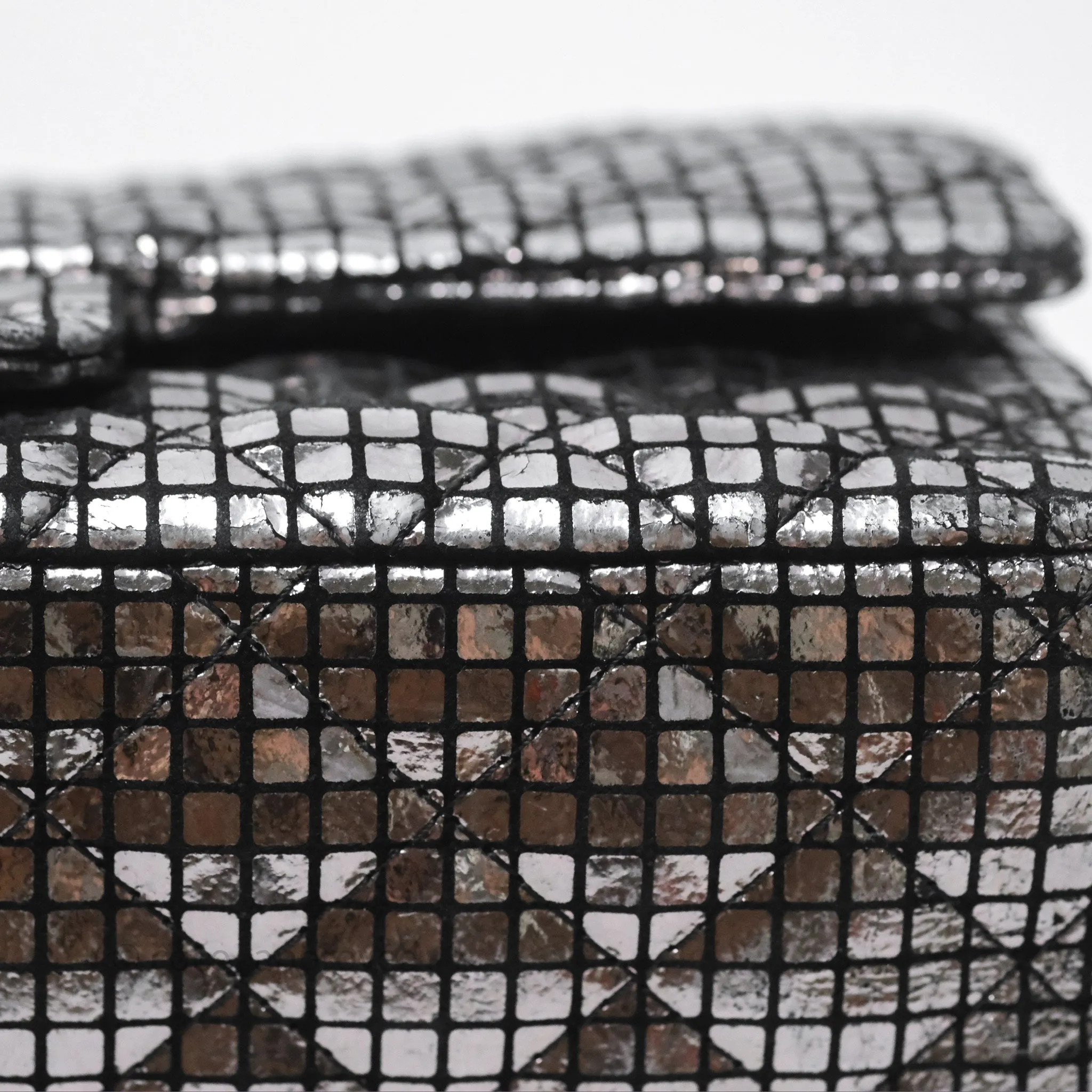 Chanel Mirror Reissue 2.55 Quilted Silver Suede Calfskin Gun Metal Hardware