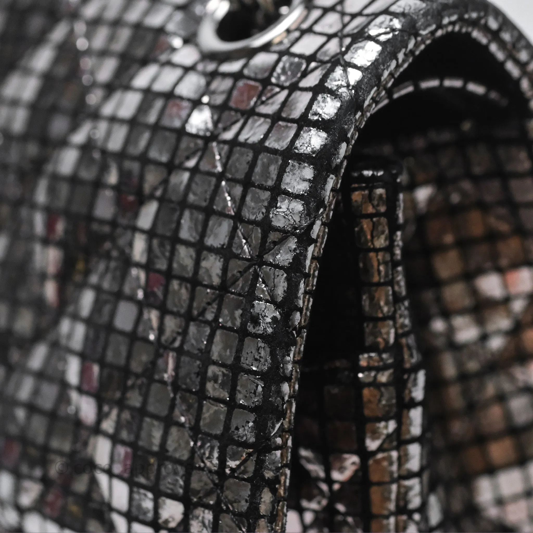 Chanel Mirror Reissue 2.55 Quilted Silver Suede Calfskin Gun Metal Hardware