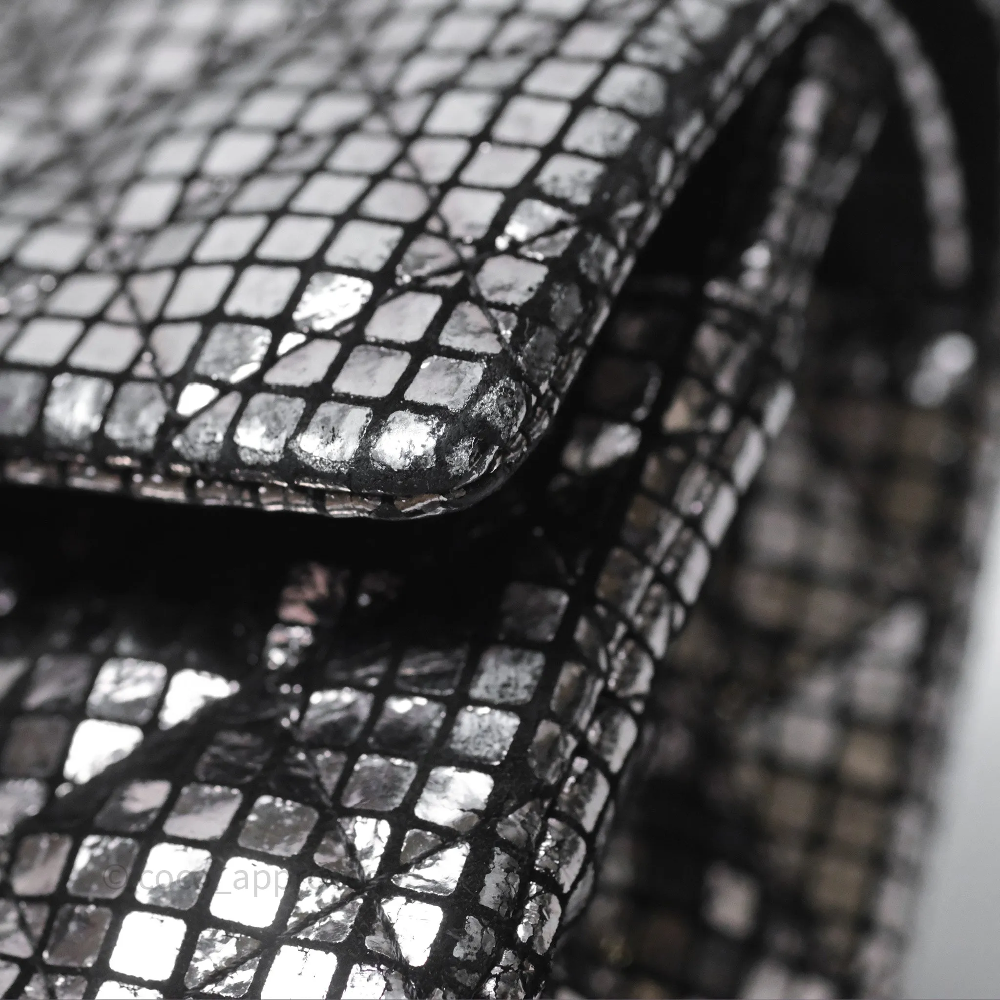 Chanel Mirror Reissue 2.55 Quilted Silver Suede Calfskin Gun Metal Hardware