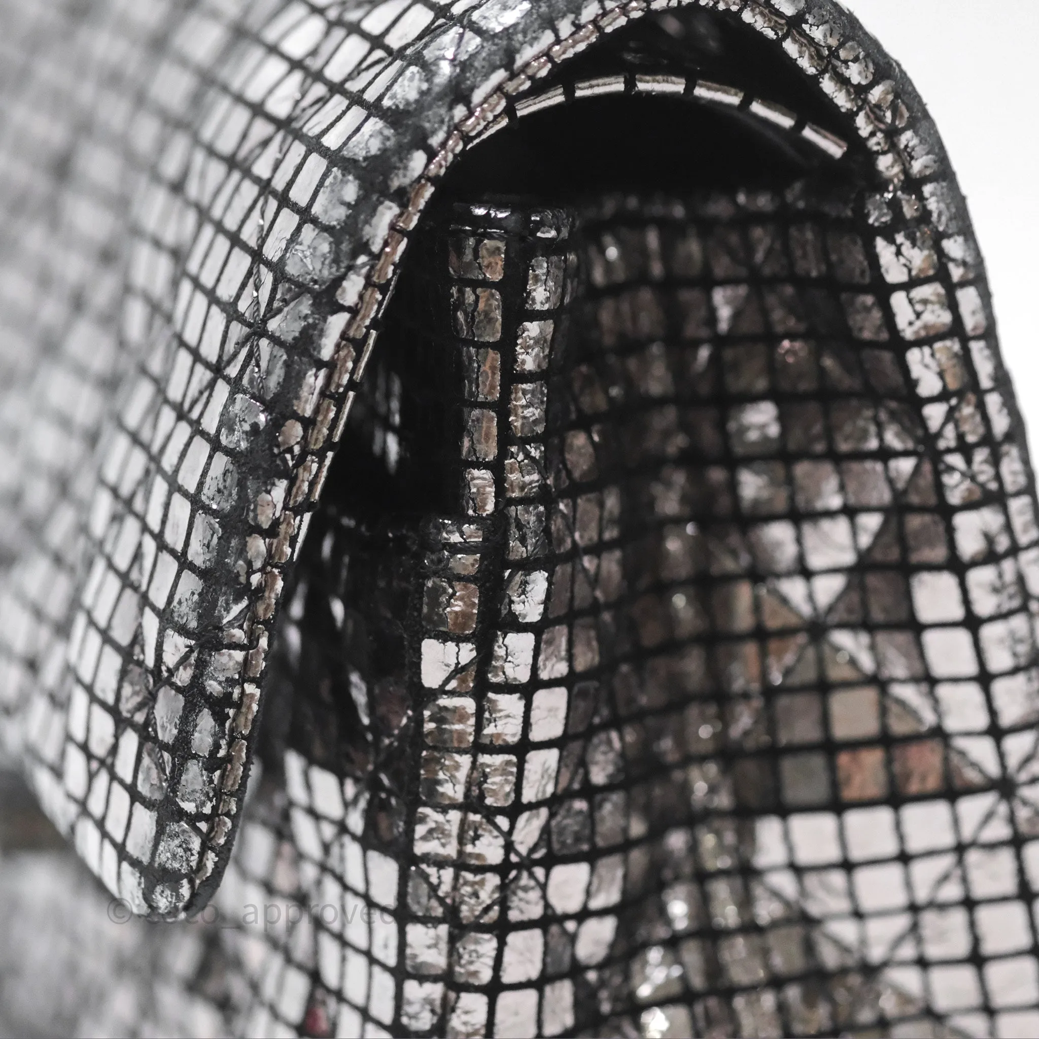 Chanel Mirror Reissue 2.55 Quilted Silver Suede Calfskin Gun Metal Hardware