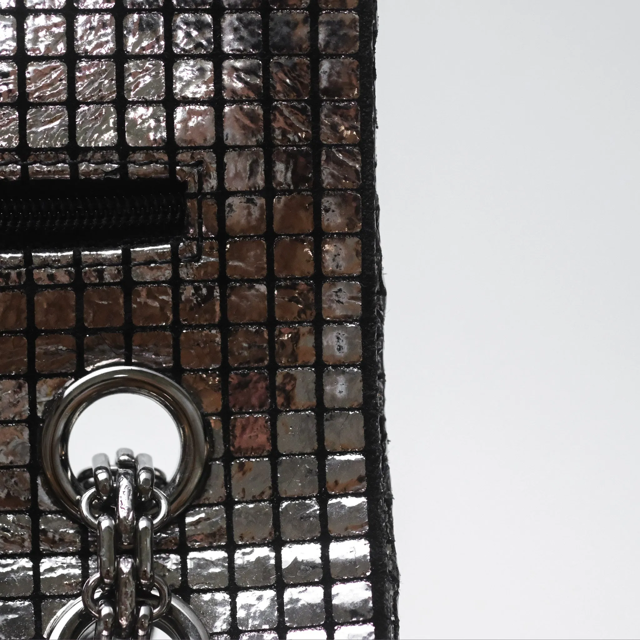 Chanel Mirror Reissue 2.55 Quilted Silver Suede Calfskin Gun Metal Hardware