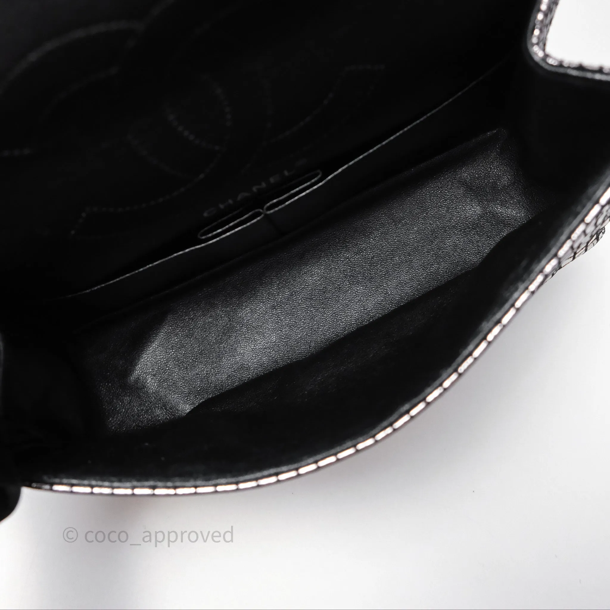 Chanel Mirror Reissue 2.55 Quilted Silver Suede Calfskin Gun Metal Hardware