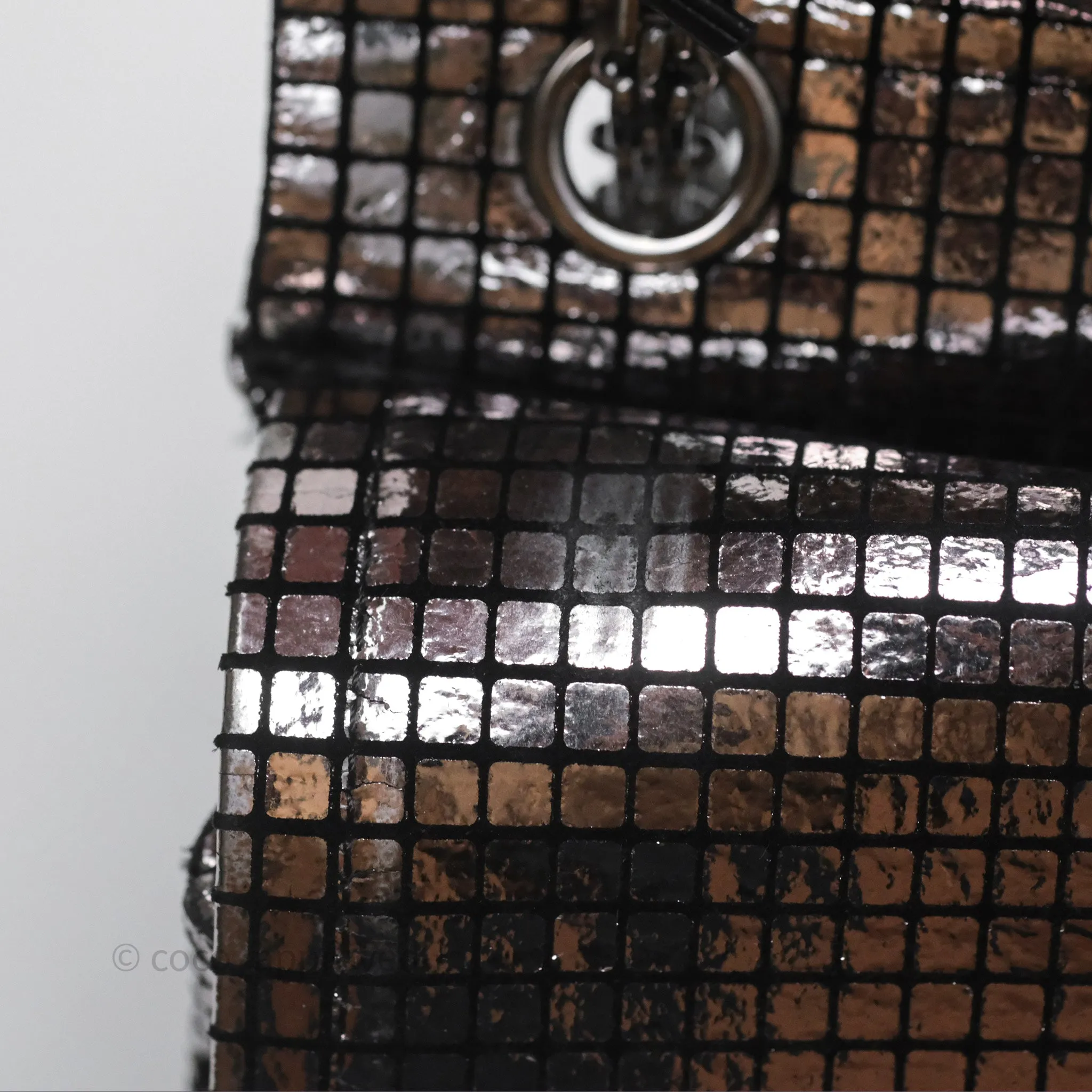 Chanel Mirror Reissue 2.55 Quilted Silver Suede Calfskin Gun Metal Hardware