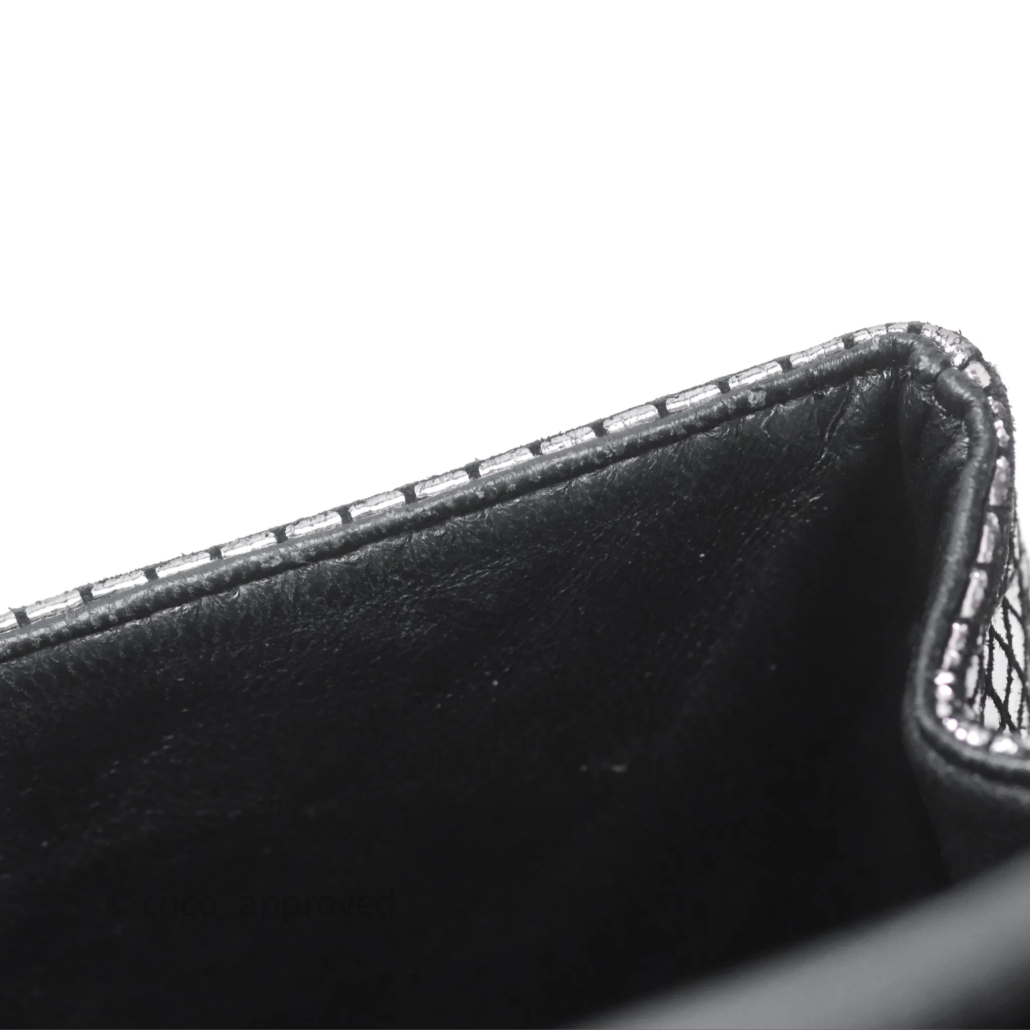 Chanel Mirror Reissue 2.55 Quilted Silver Suede Calfskin Gun Metal Hardware