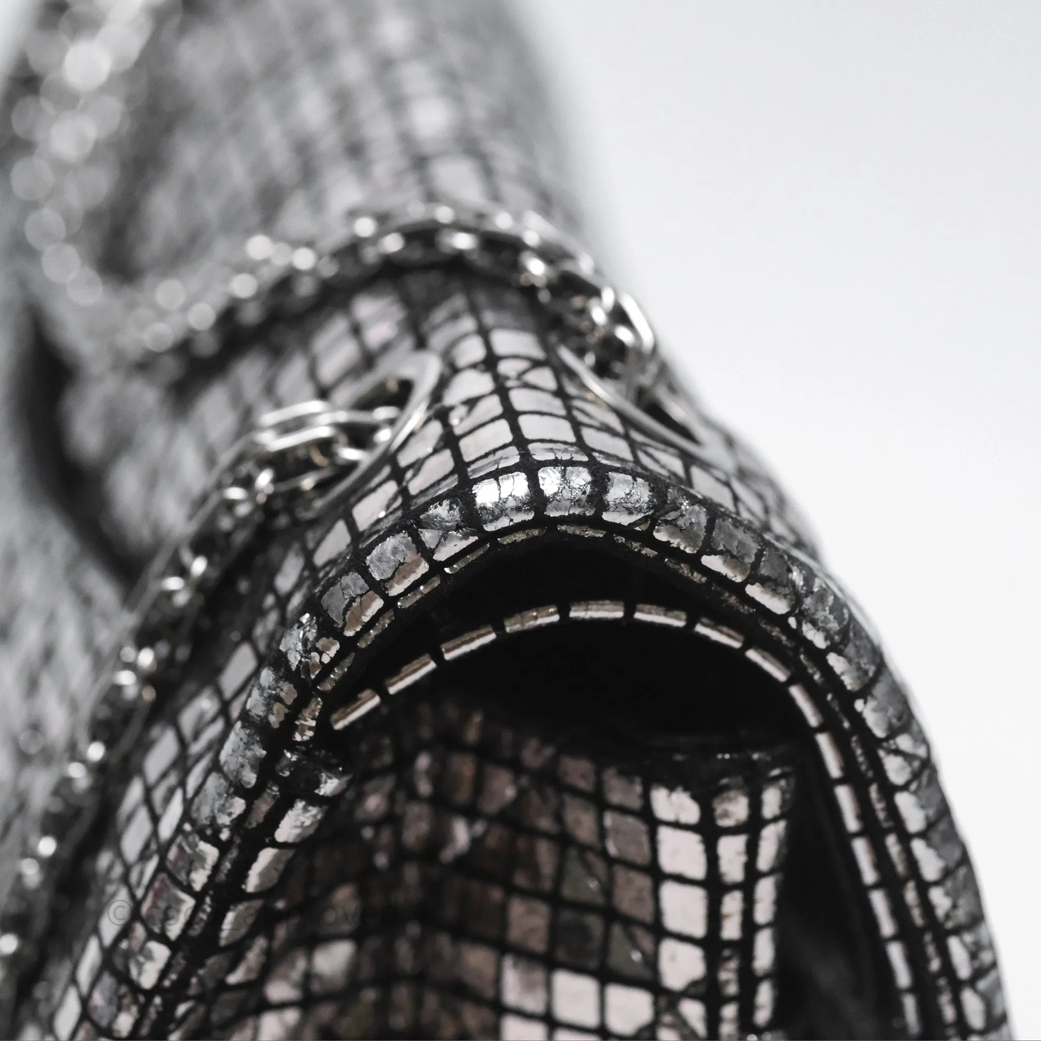 Chanel Mirror Reissue 2.55 Quilted Silver Suede Calfskin Gun Metal Hardware
